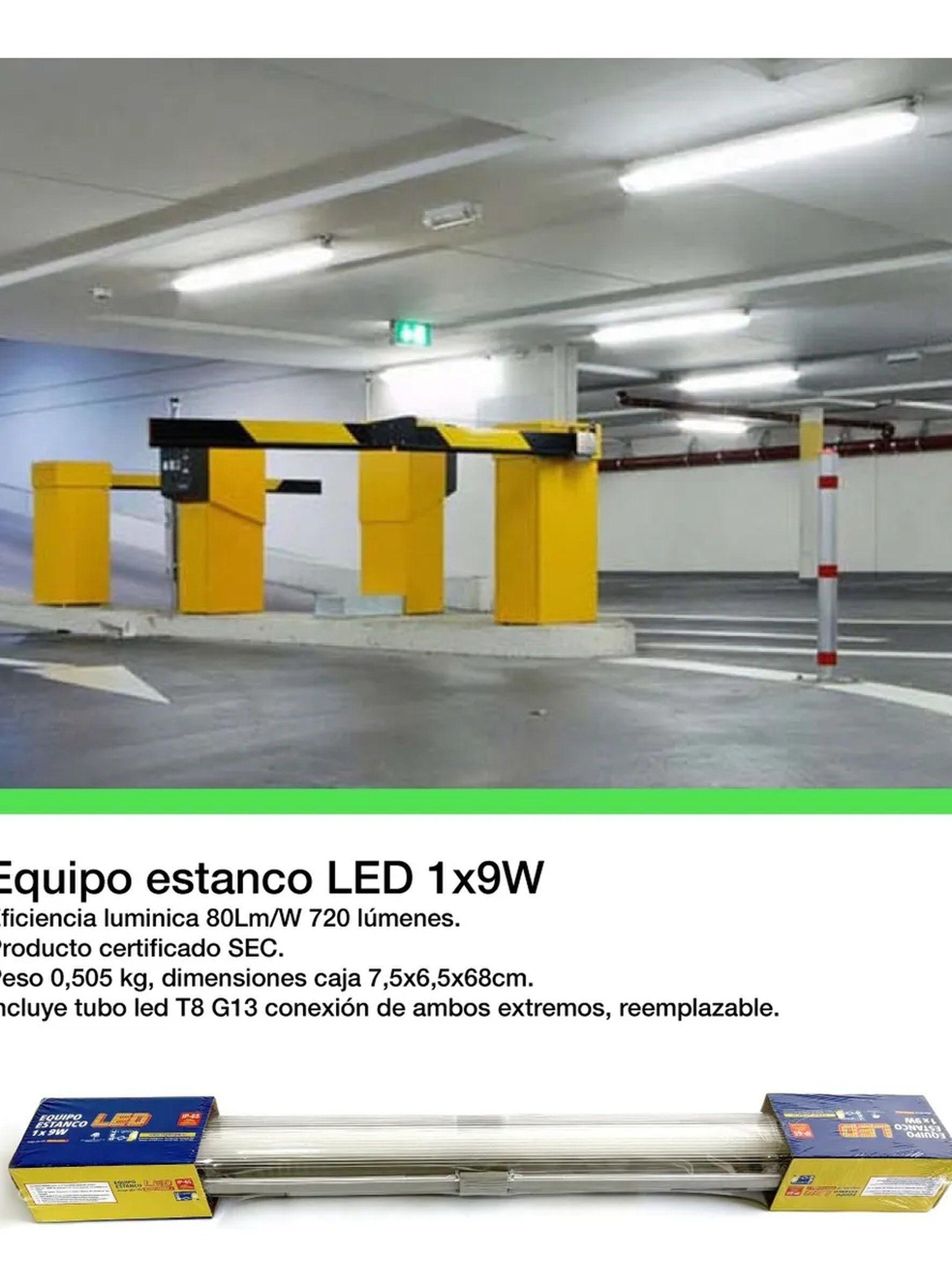 Lámpara LED Estanca 1x9W Luz Blanca Fría IP65-2