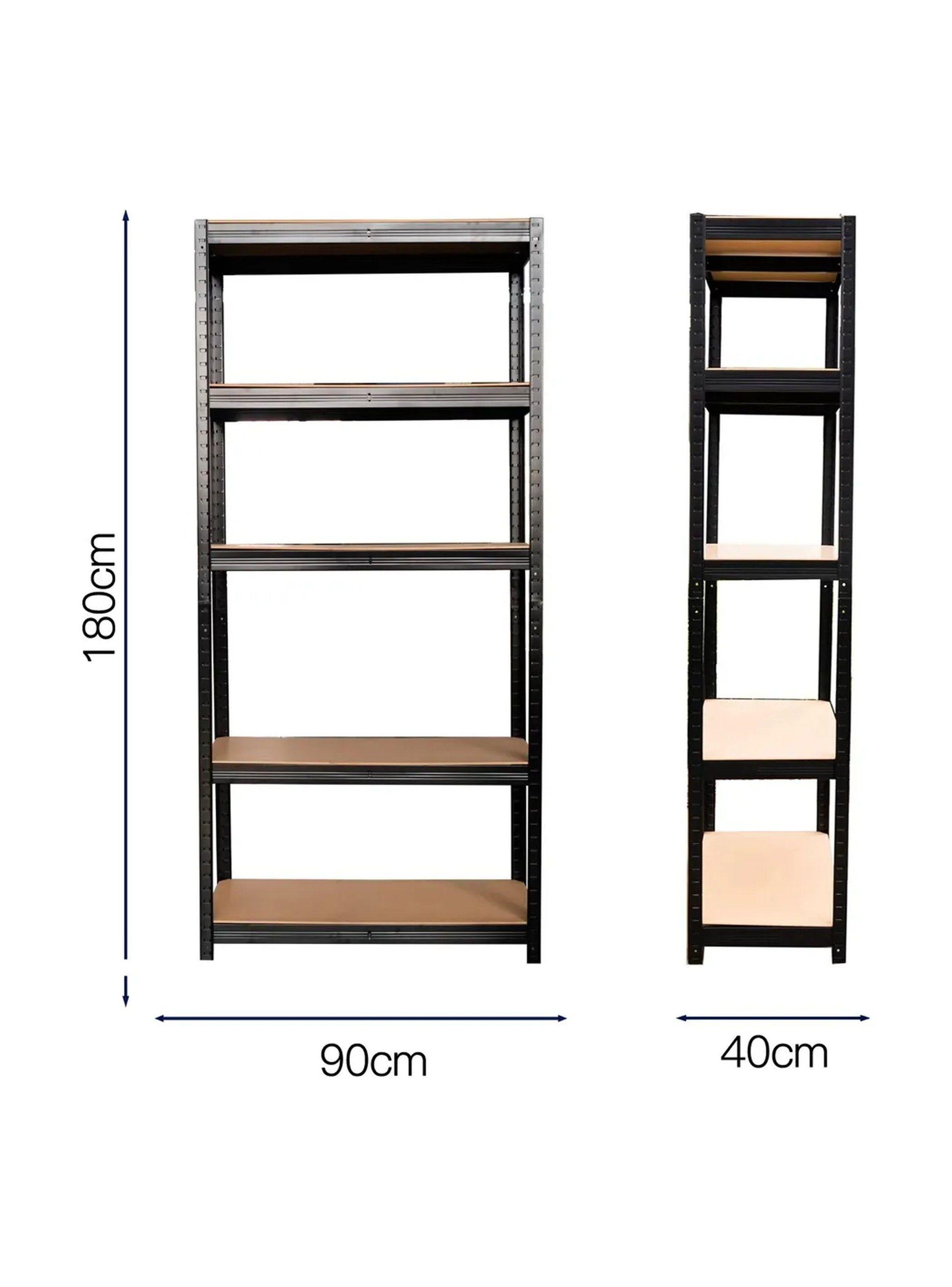 Estantería Metálica Ajustable 5 Niveles MDF 90x40x180 cm-2