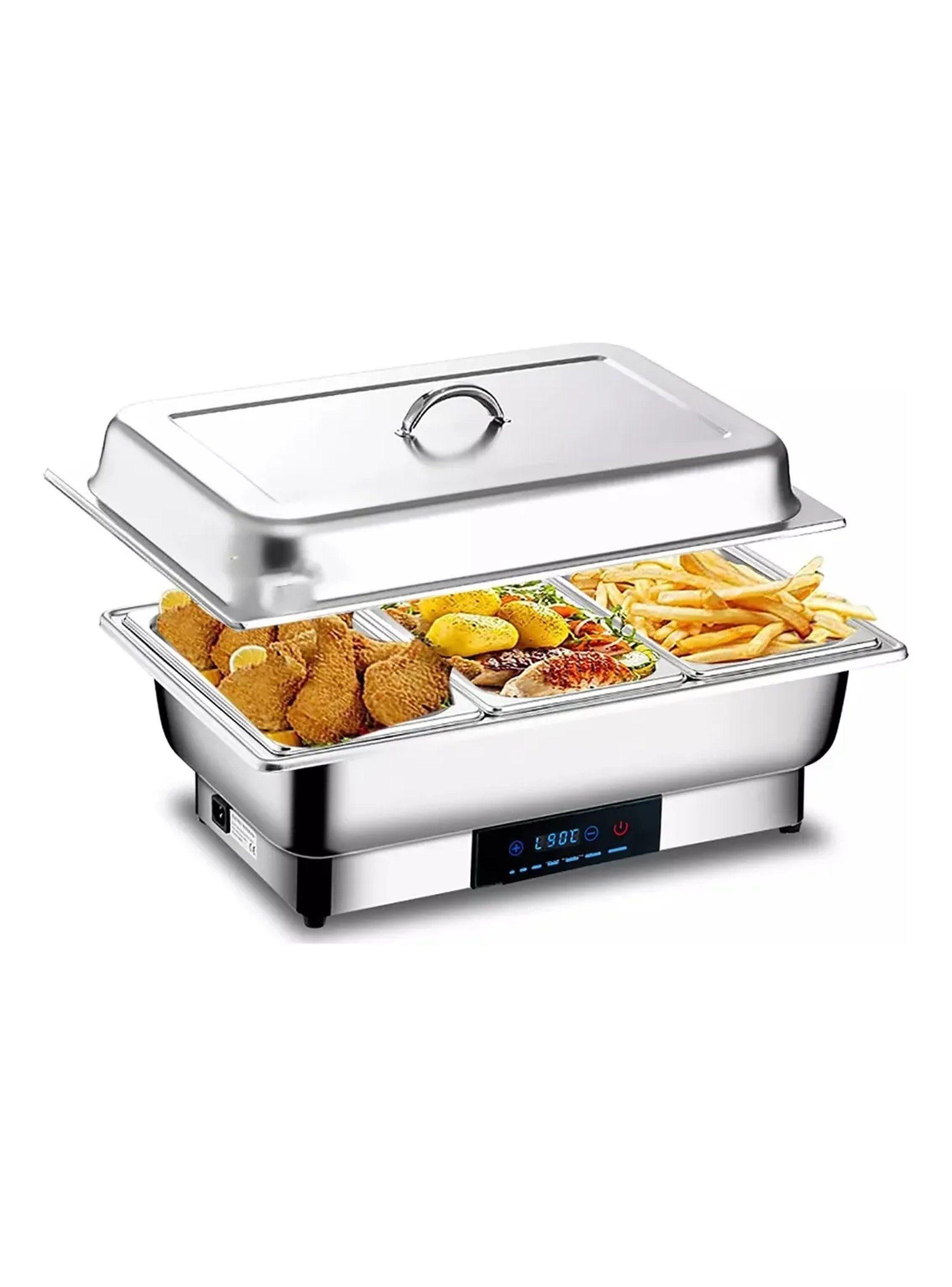 Calentador de Alimentos Eléctrico Acero Inoxidable 3 Compartimientos 56cm-0