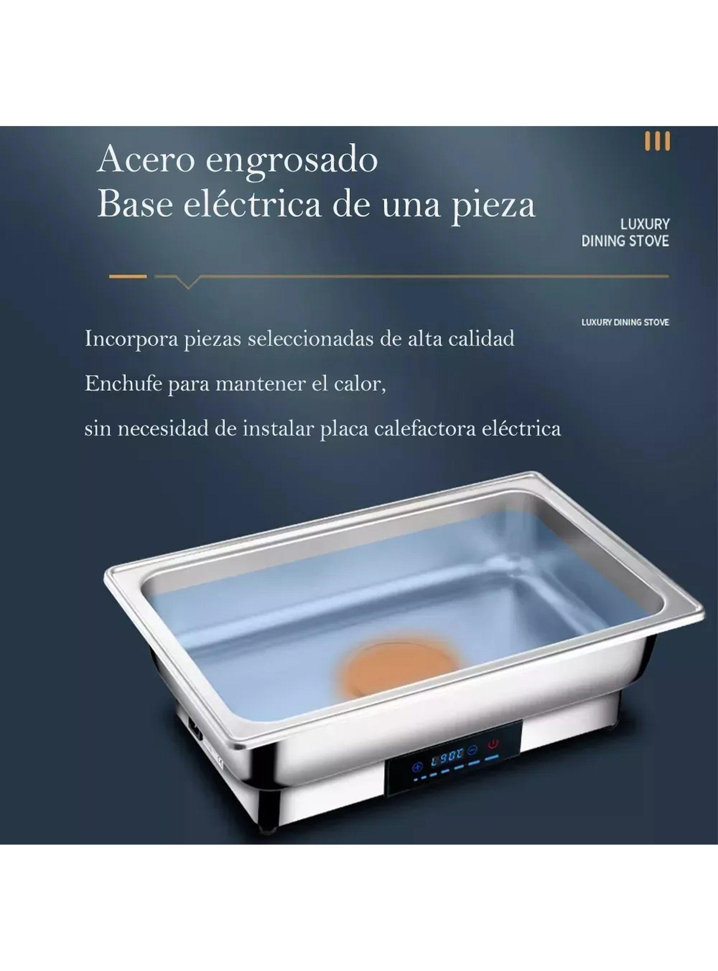 Calentador de Alimentos Eléctrico Acero Inoxidable 3 Compartimientos 56cm-2
