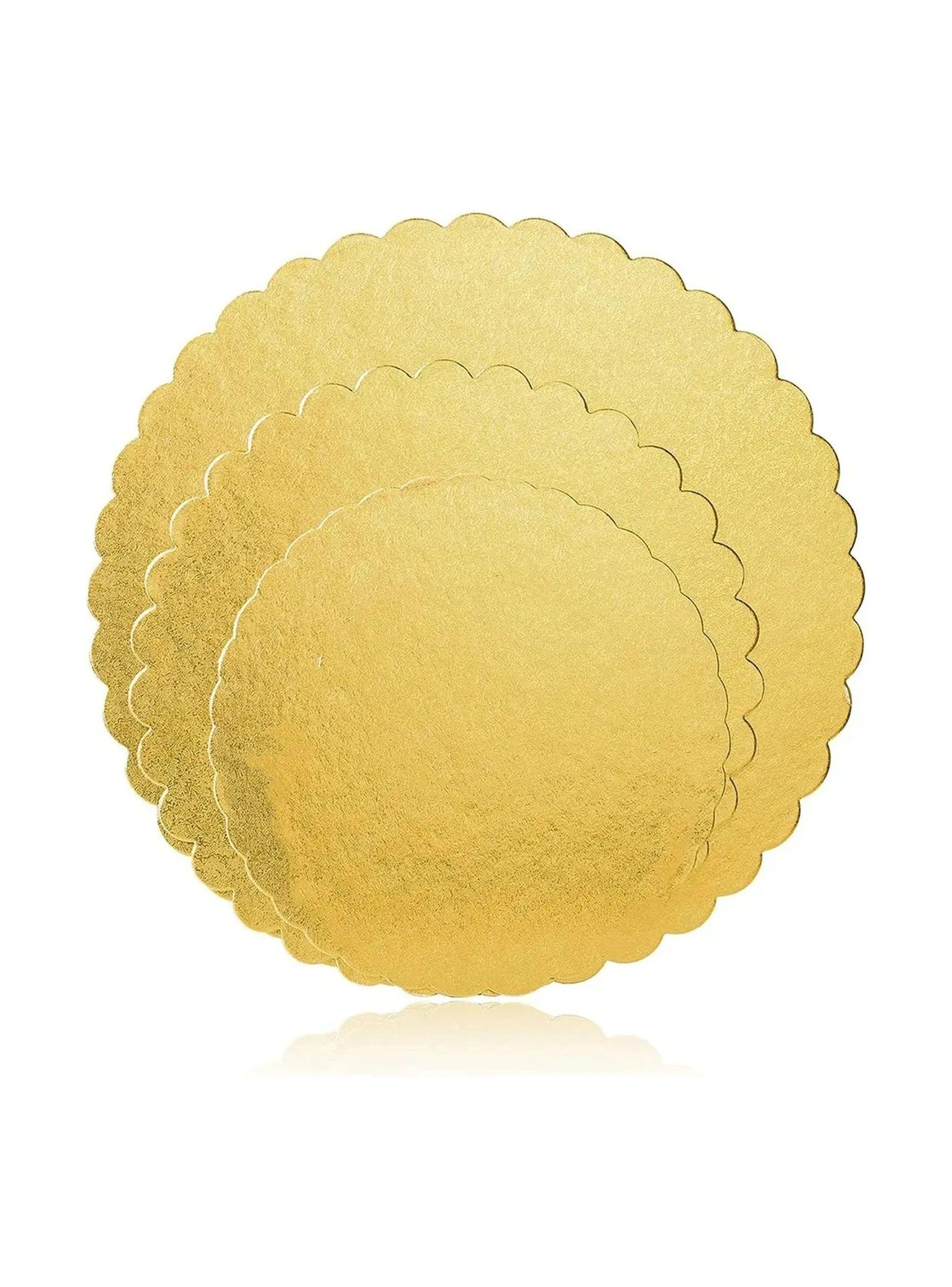 Base Para Tortas Dorada Redonda Cartón Rígido Reforzado-1