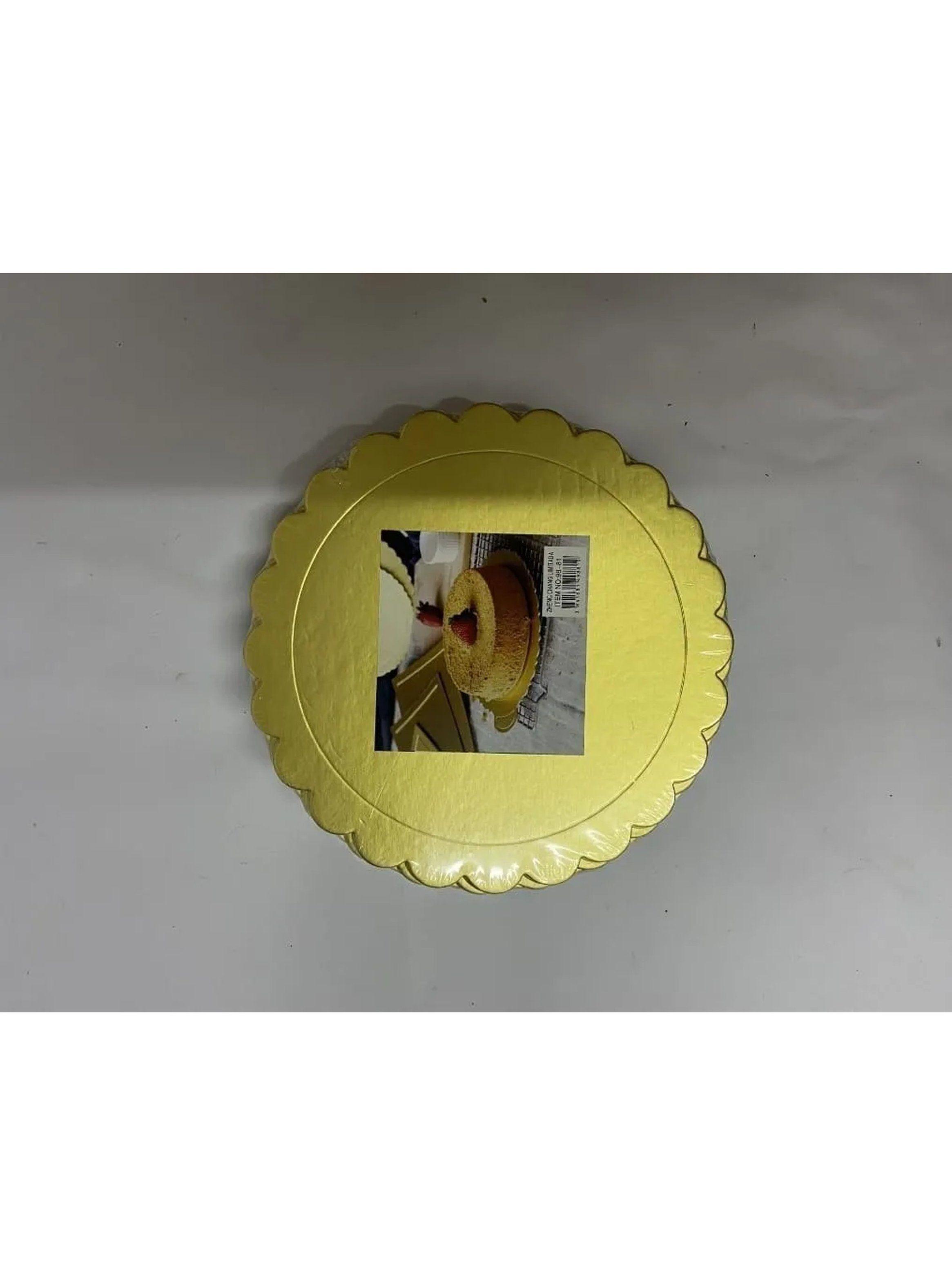 Base Para Tortas Dorada Redonda Cartón Rígido Reforzado-3