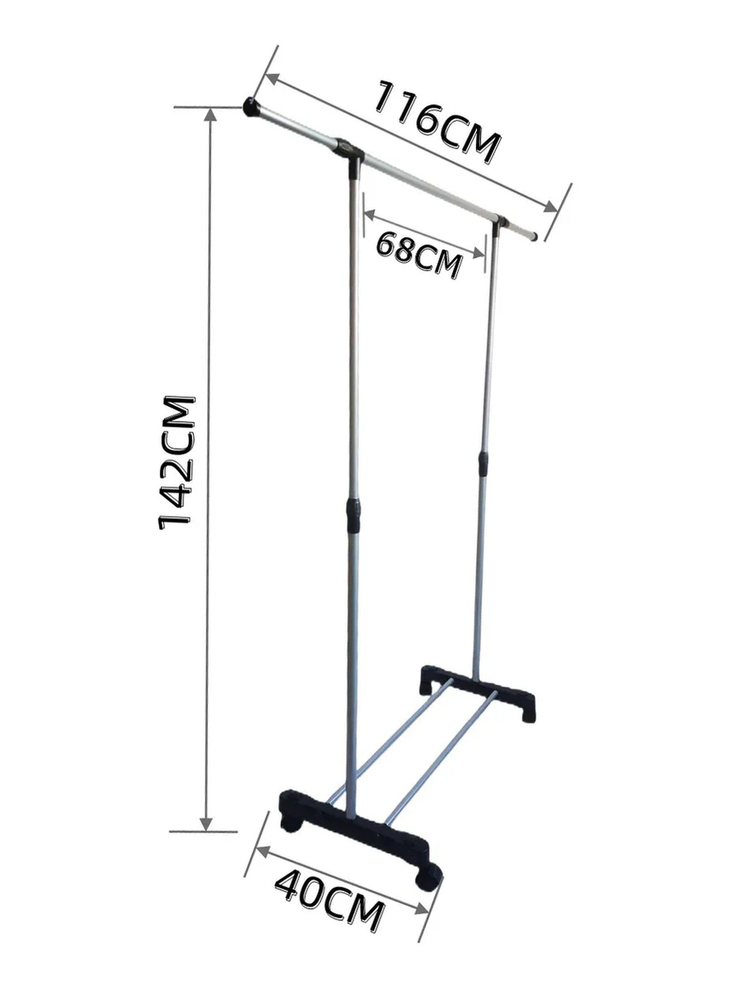 Perchero de Ropa Ajustable con Ruedas de Metal Negro-4