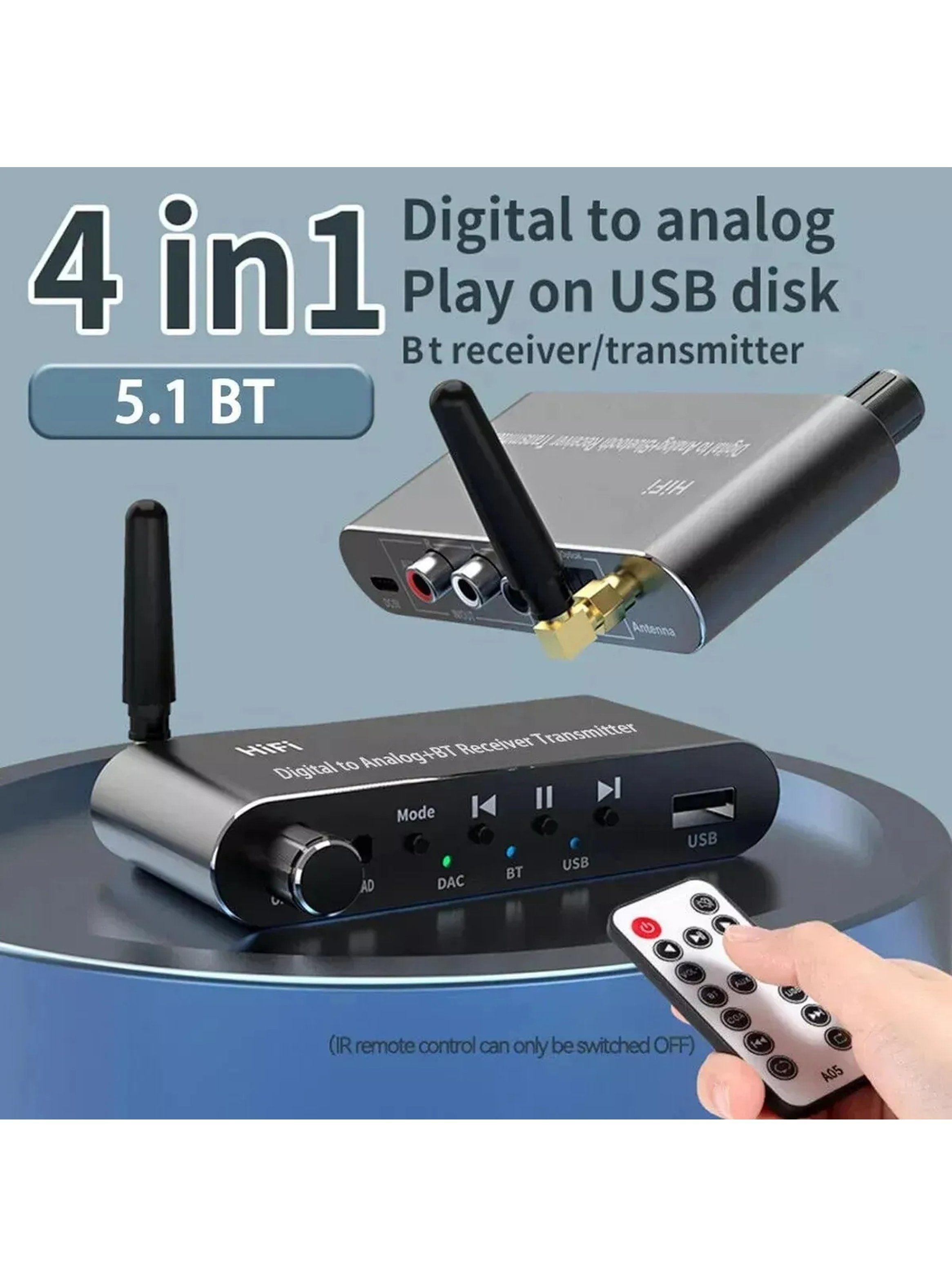 Convertidor Bluetooth 5.1 Digital a Análogo con DAC | Transmisor y Receptor Audio-6