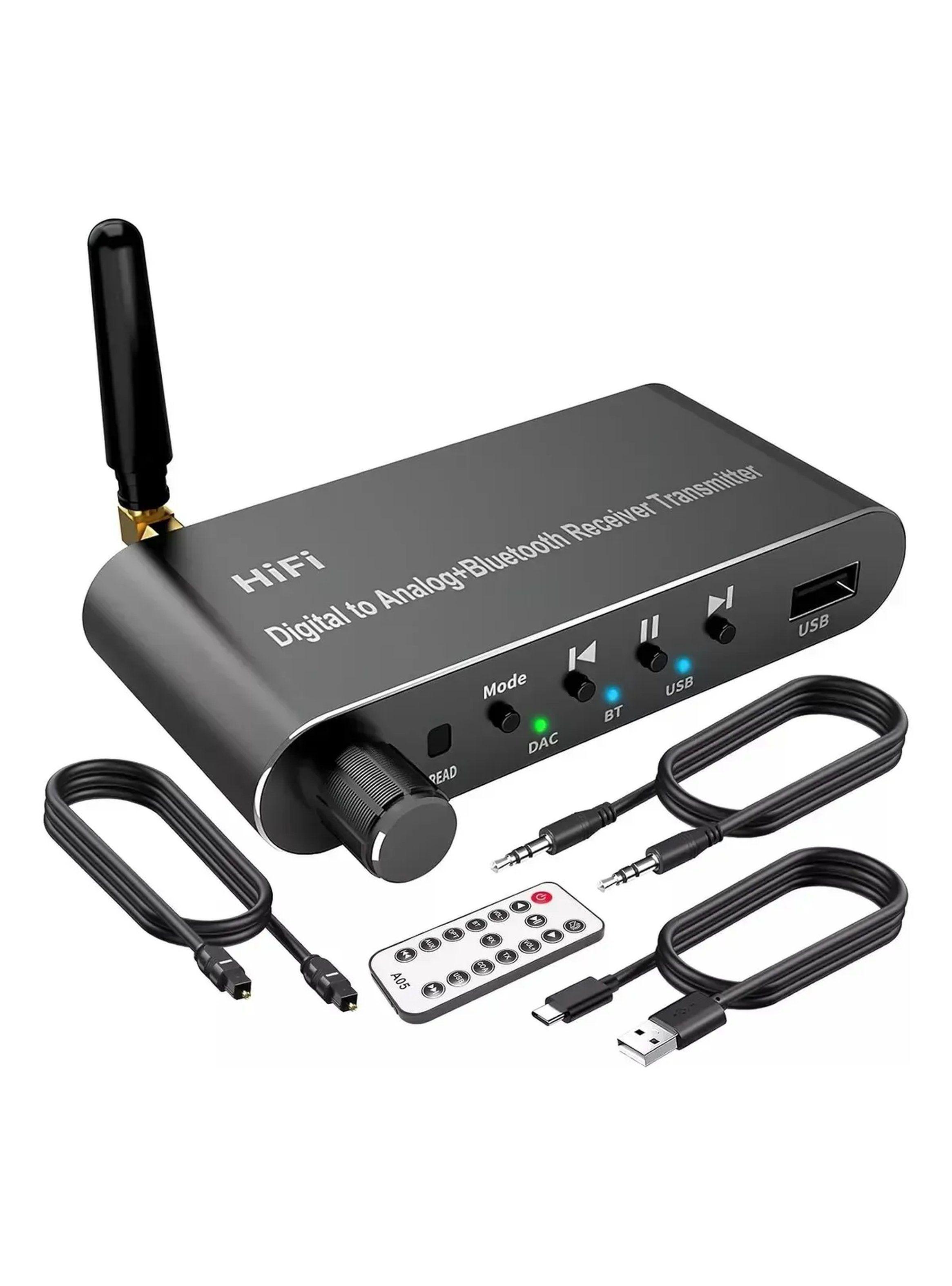 Convertidor Bluetooth 5.1 Digital a Análogo con DAC | Transmisor y Receptor Audio-9