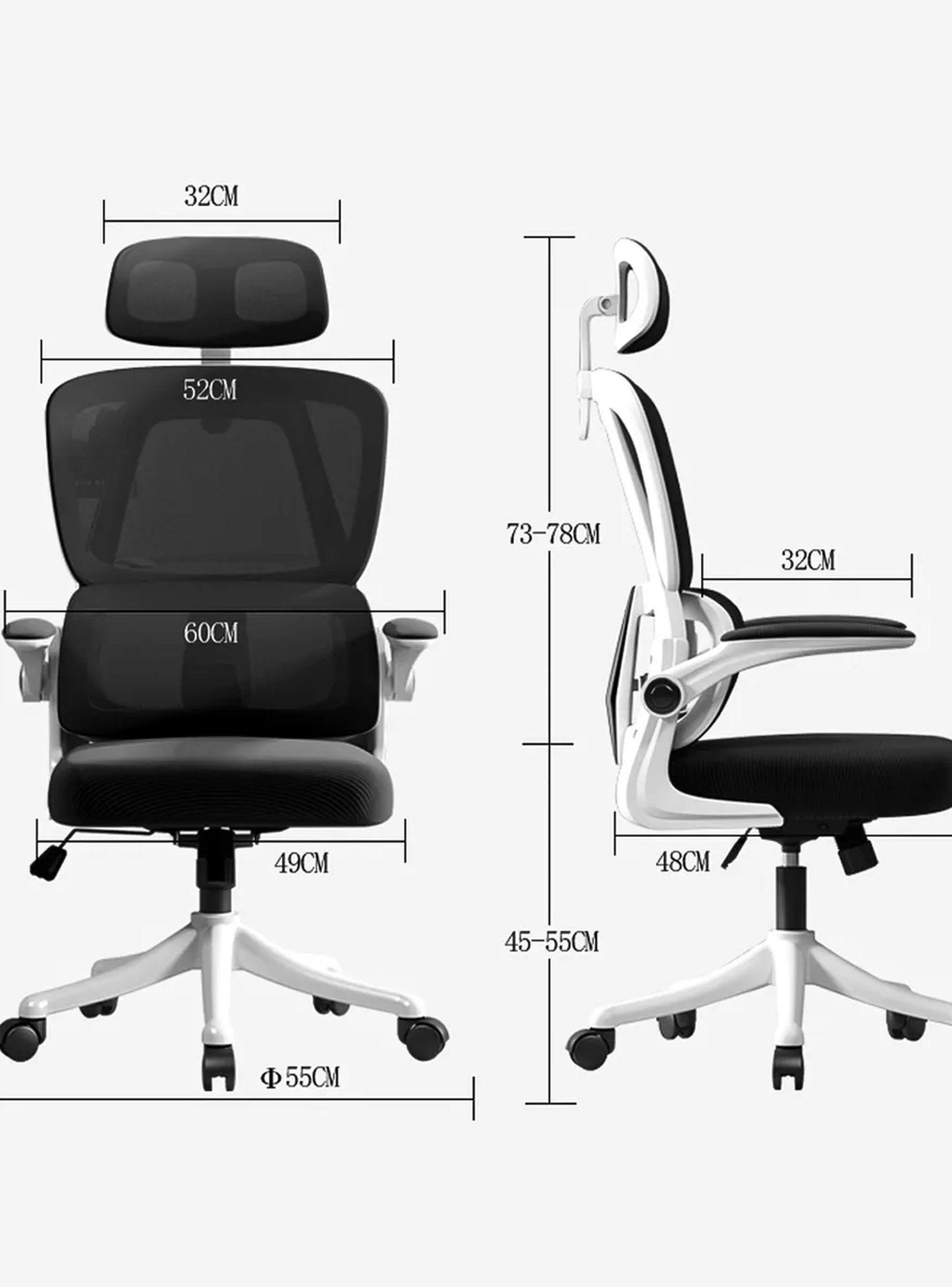 Silla de Oficina Ergonómica Ajustable Respaldo de Malla Blanca-7