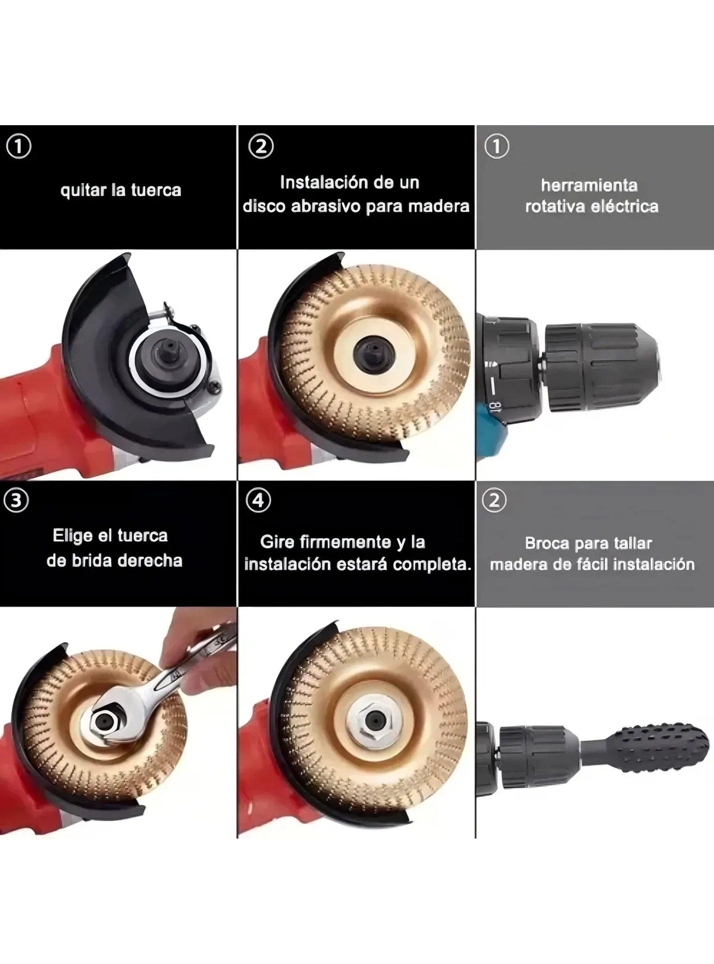 Discos Abrasivos Para Madera 4 Piezas Cincelado y Tallado| Compatible Con Herramientas Rotativas-2