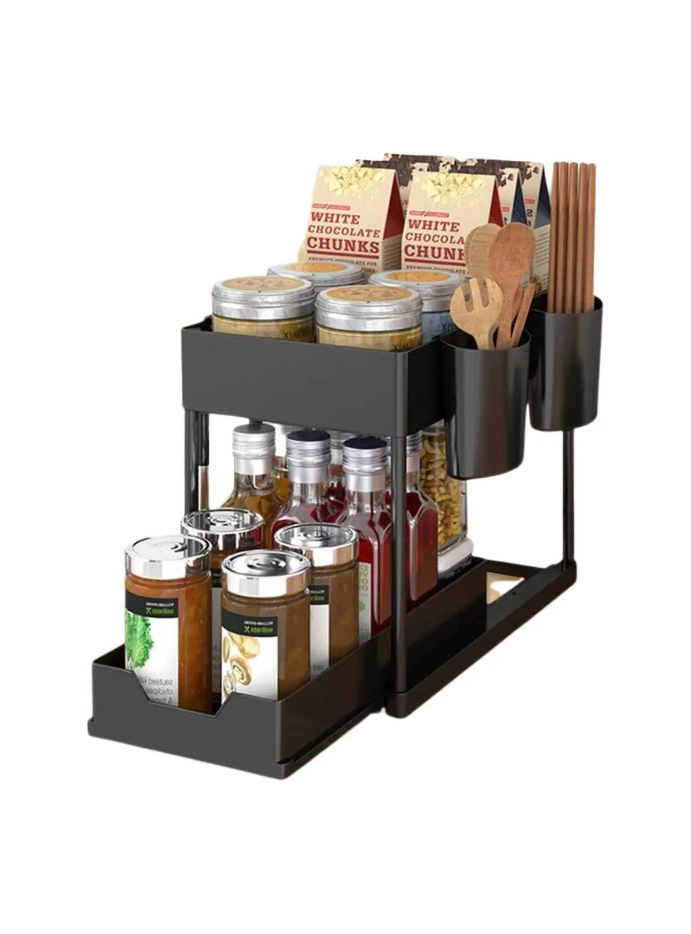 Organizador de Cocina Metálico Dos Niveles Negro-0