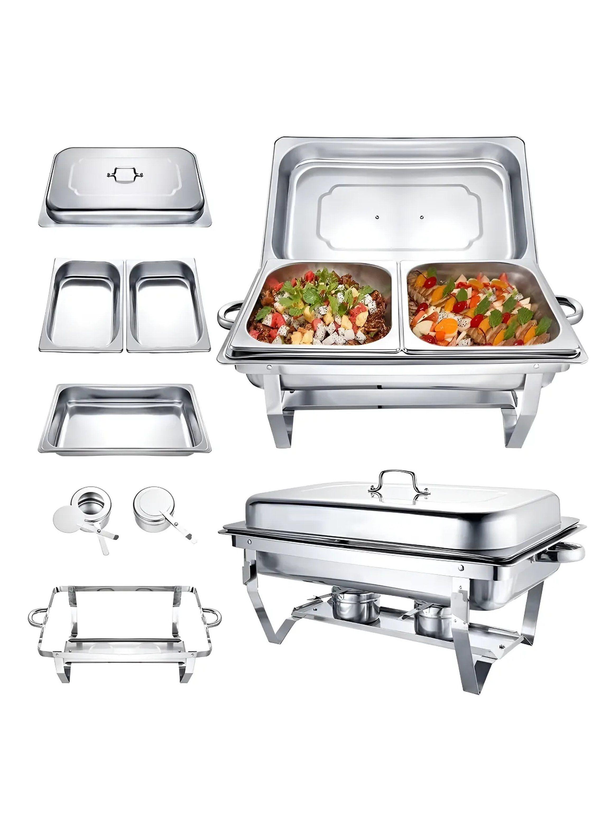 Calentador de Alimentos Acero Inoxidable 9L Buffet Rectangular-0