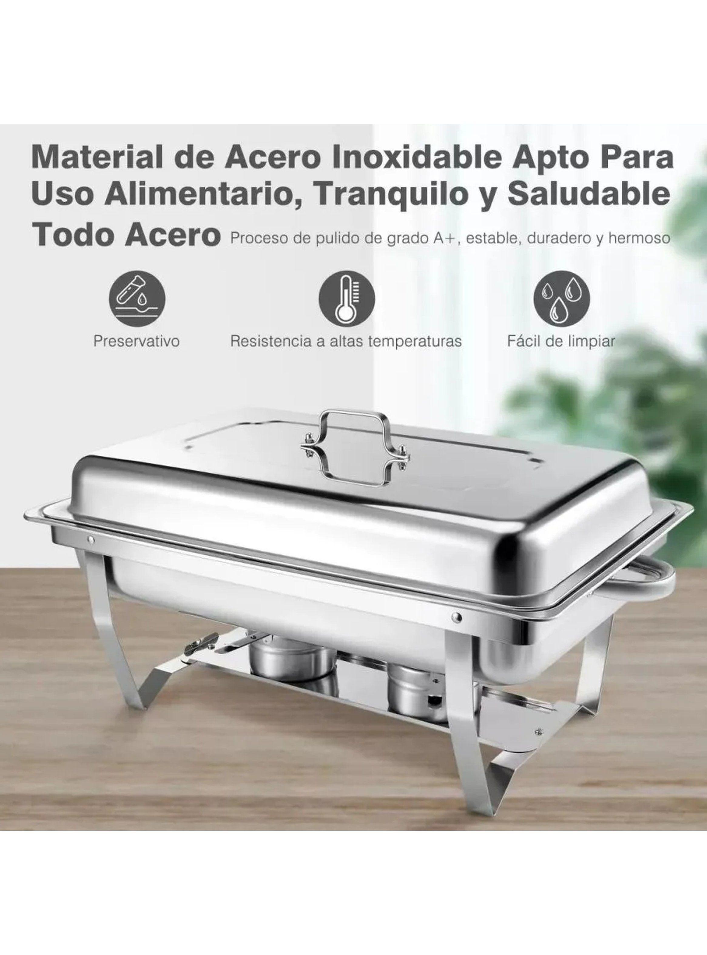 Calentador de Alimentos Acero Inoxidable 9L Buffet Rectangular-1