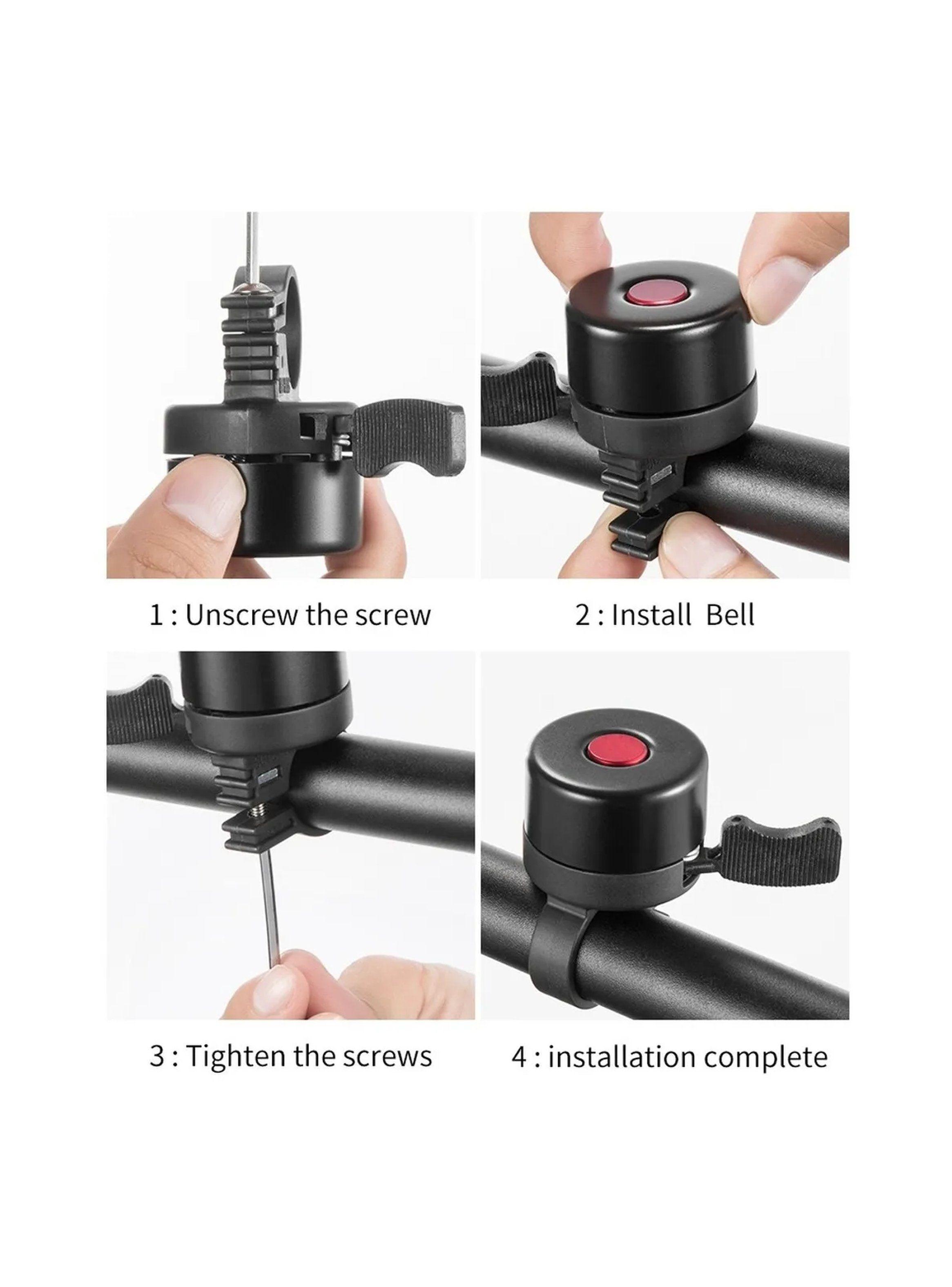 Timbre Para Bicicleta Metal Ajustable Negro-6