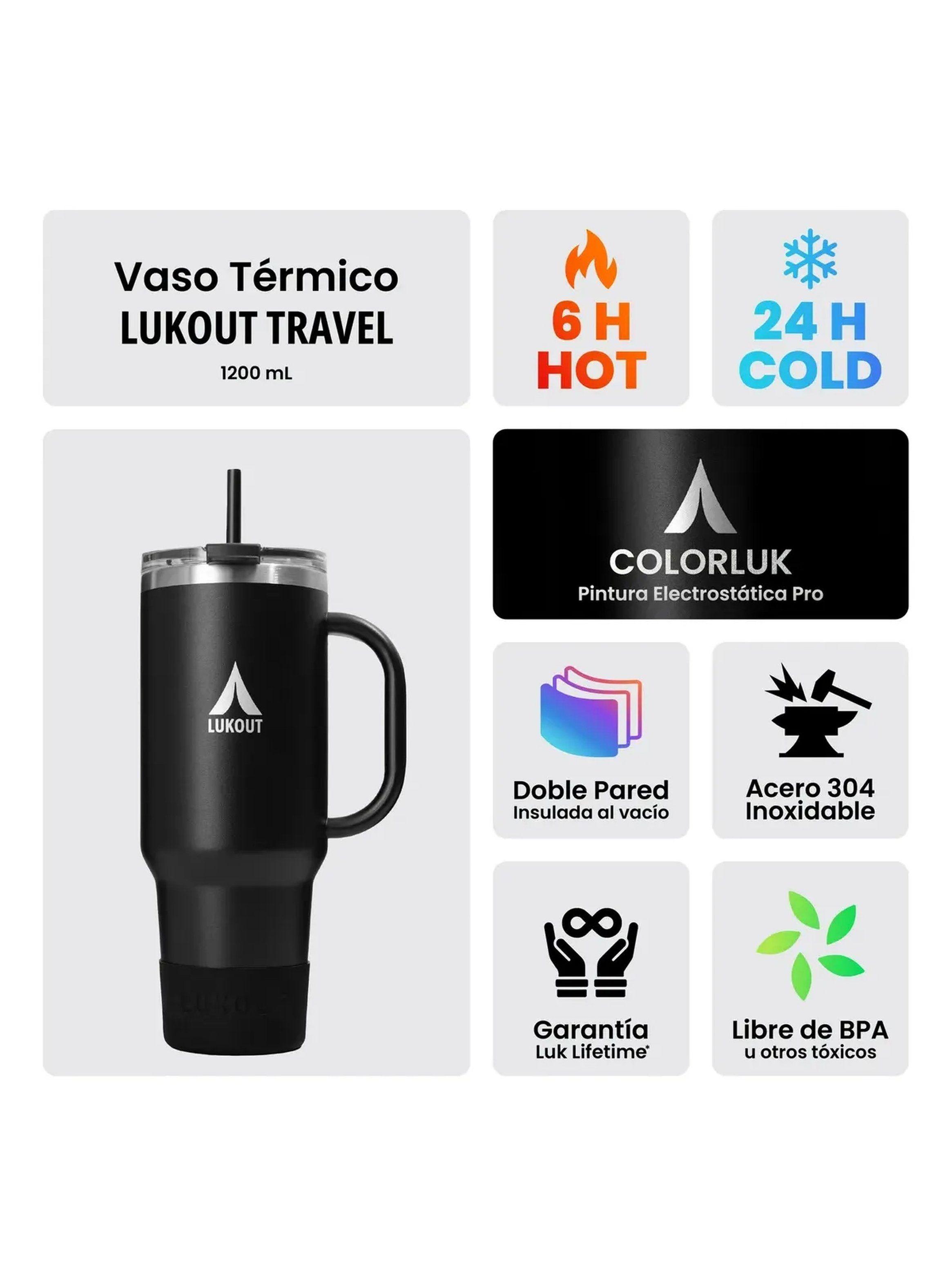 Vaso Térmico de Acero Inoxidable con Asa y Bombilla 1L | Celeste-6