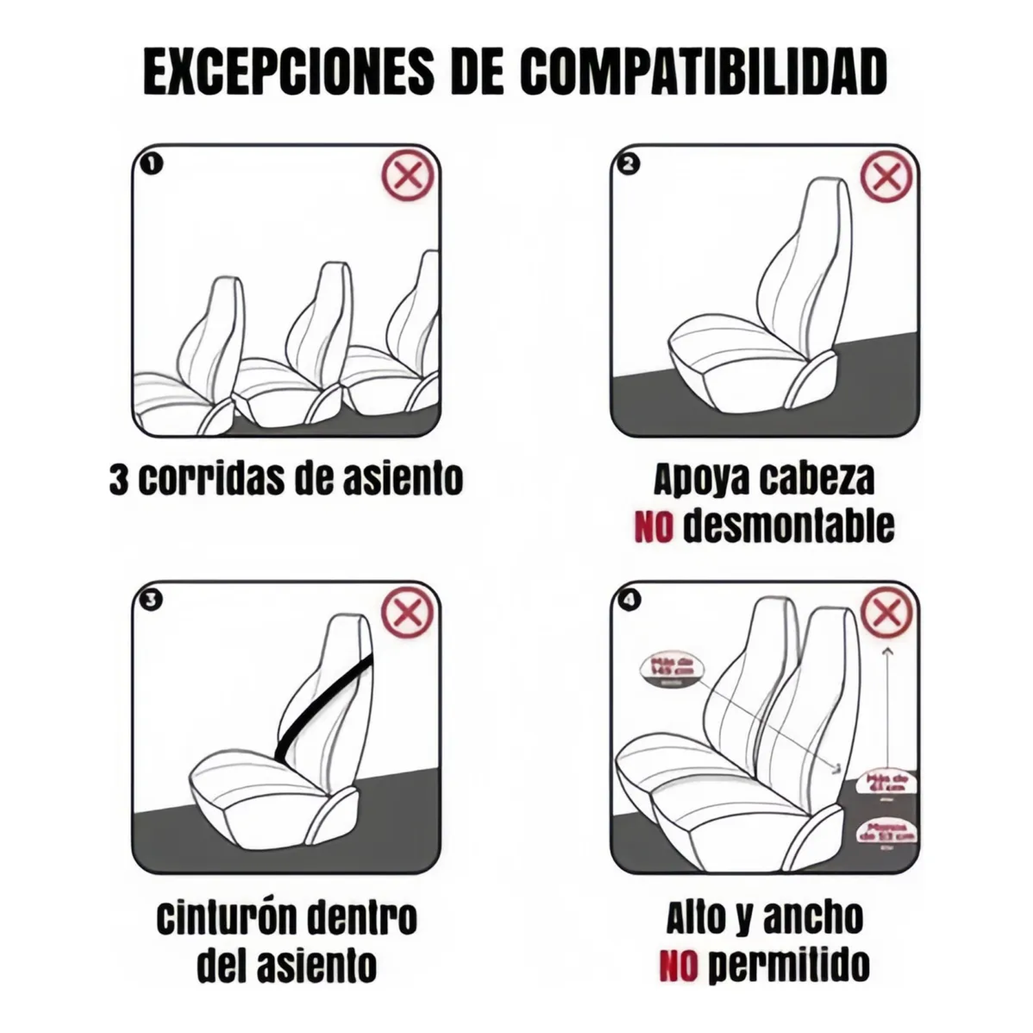 Funda Para Asiento Automóvil Cuero PU Universal Negro-3