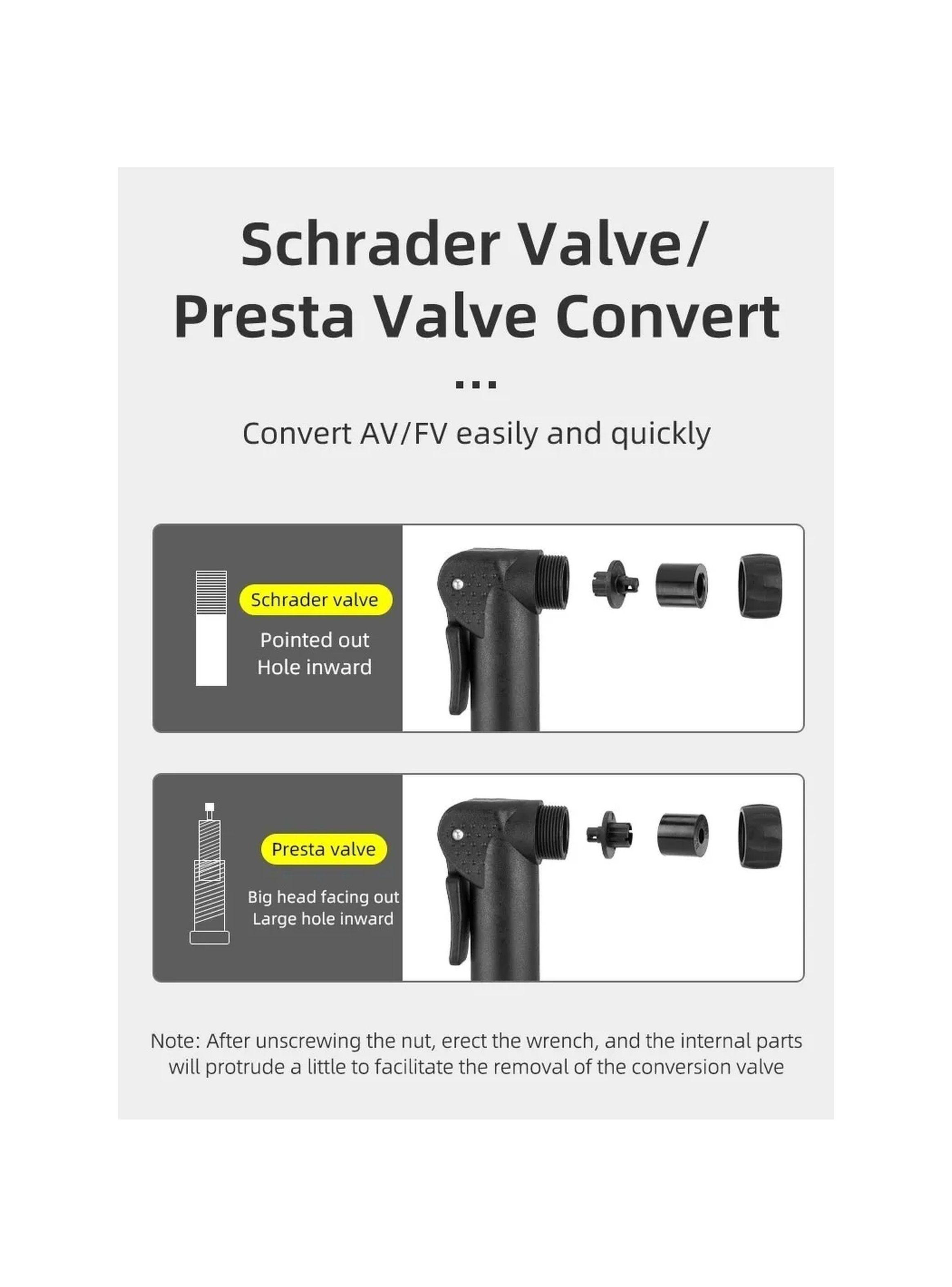 Bomba Telescópica de Bicicleta 38 cm Compatible con Válvula Schrader y Presta-1