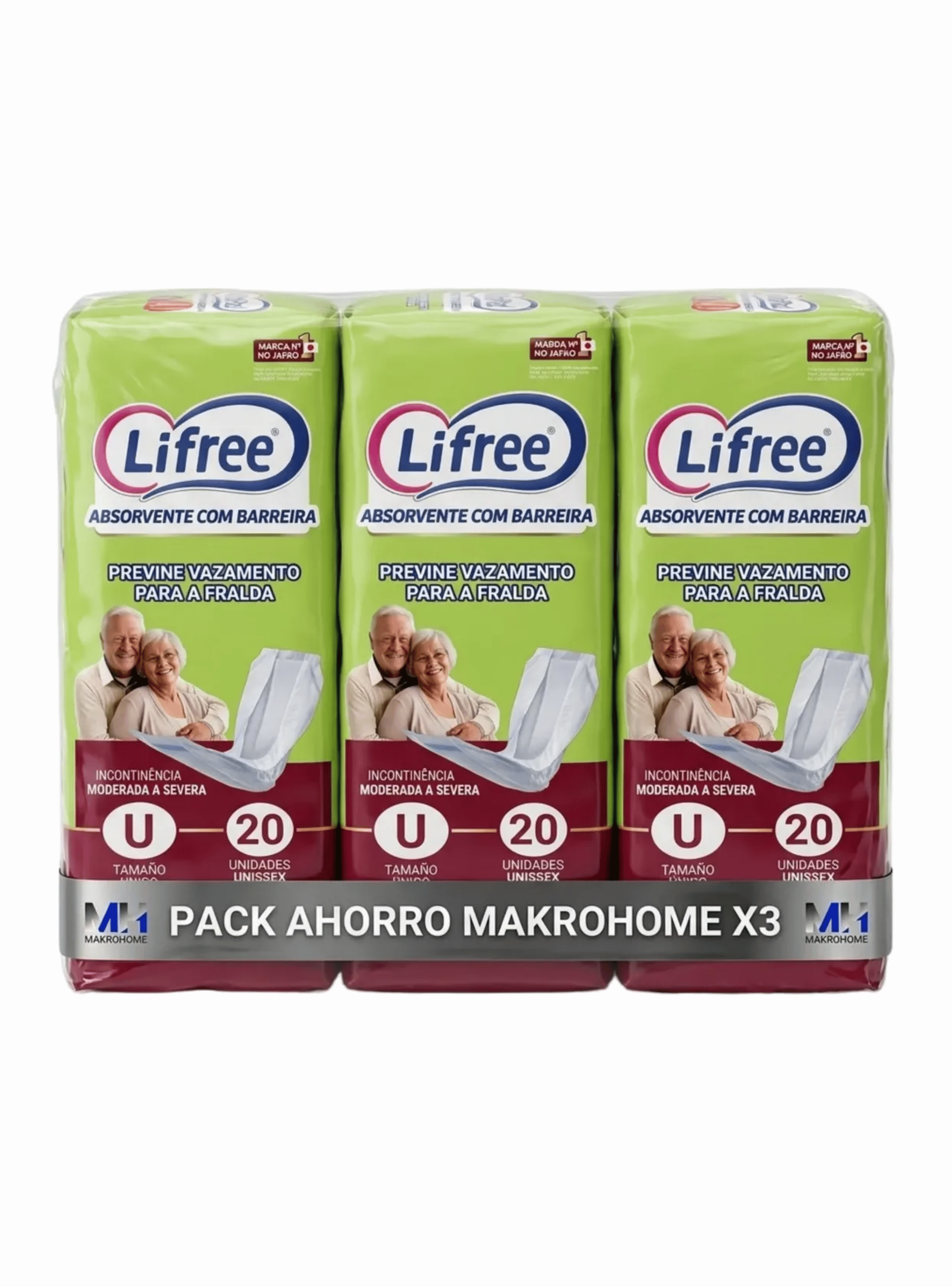 Absorbente Geriatrico Lifree 60 Unids Incontinencia Pack X3-0