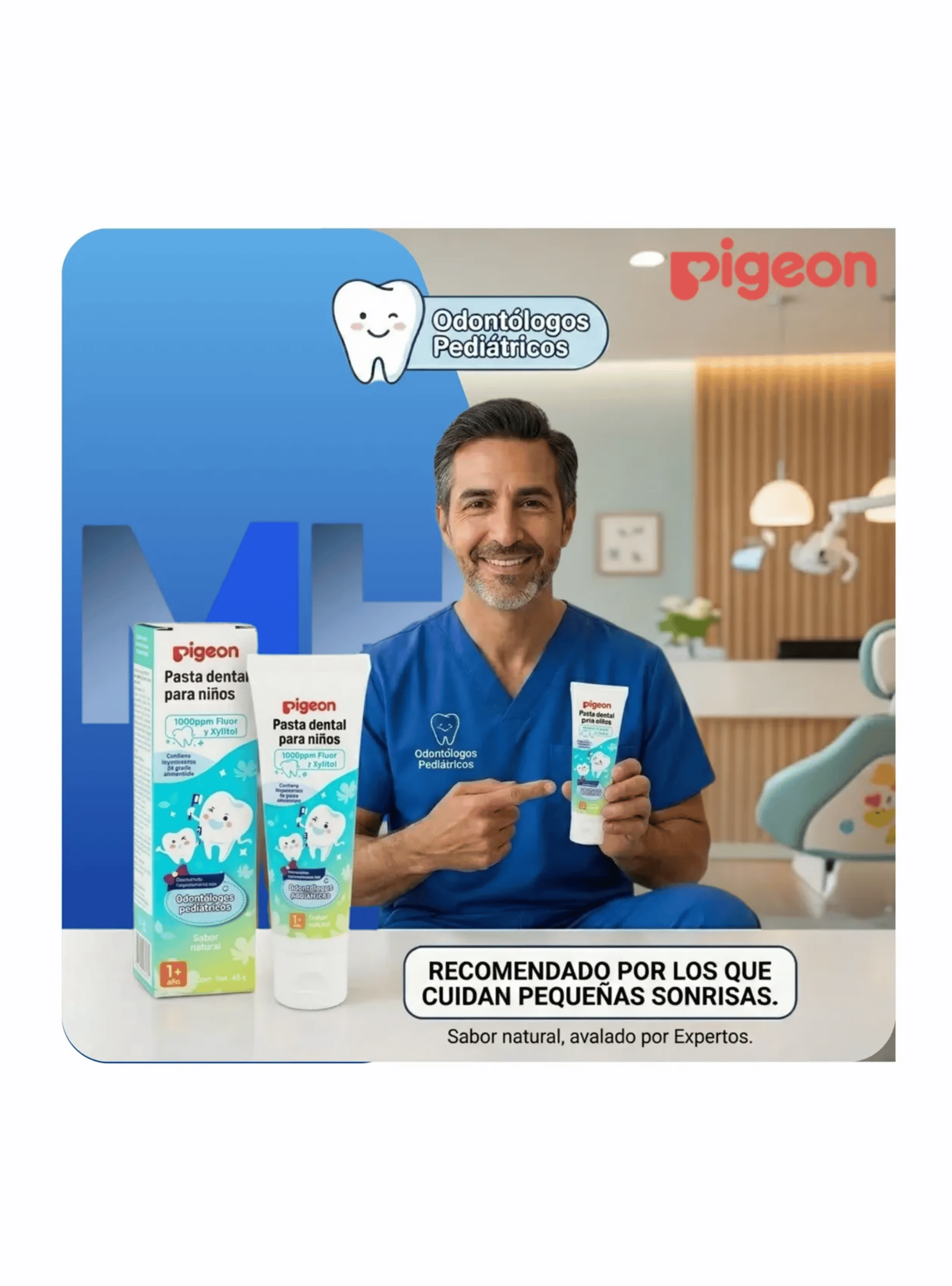 Pasta Dental Infantil Pigeon Sabor Natural 1000ppm Fl or 45g-5