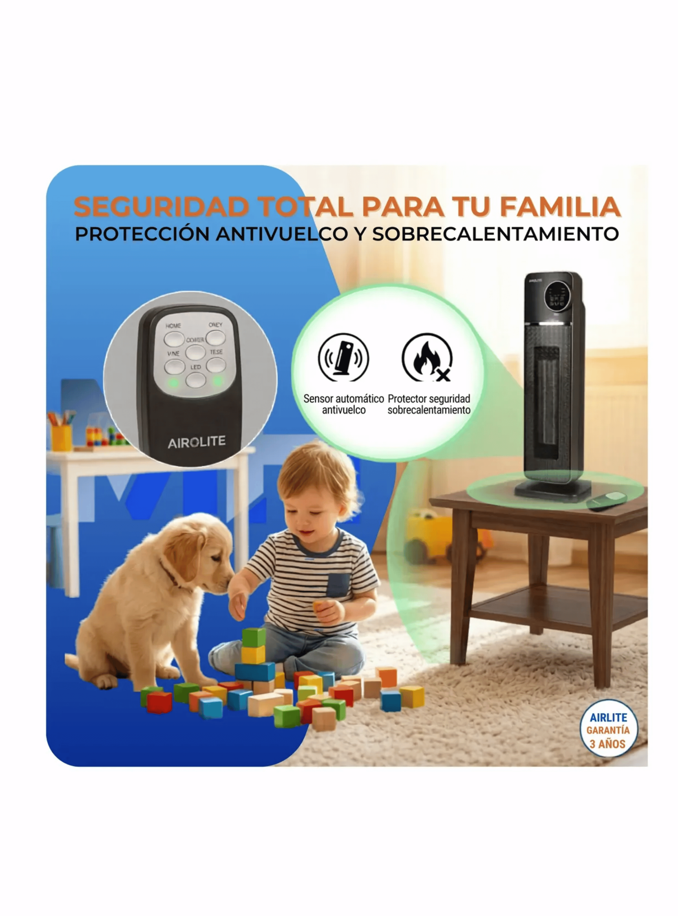 Termoventilador Ceramico Digital Torre 2000w Con Control-4