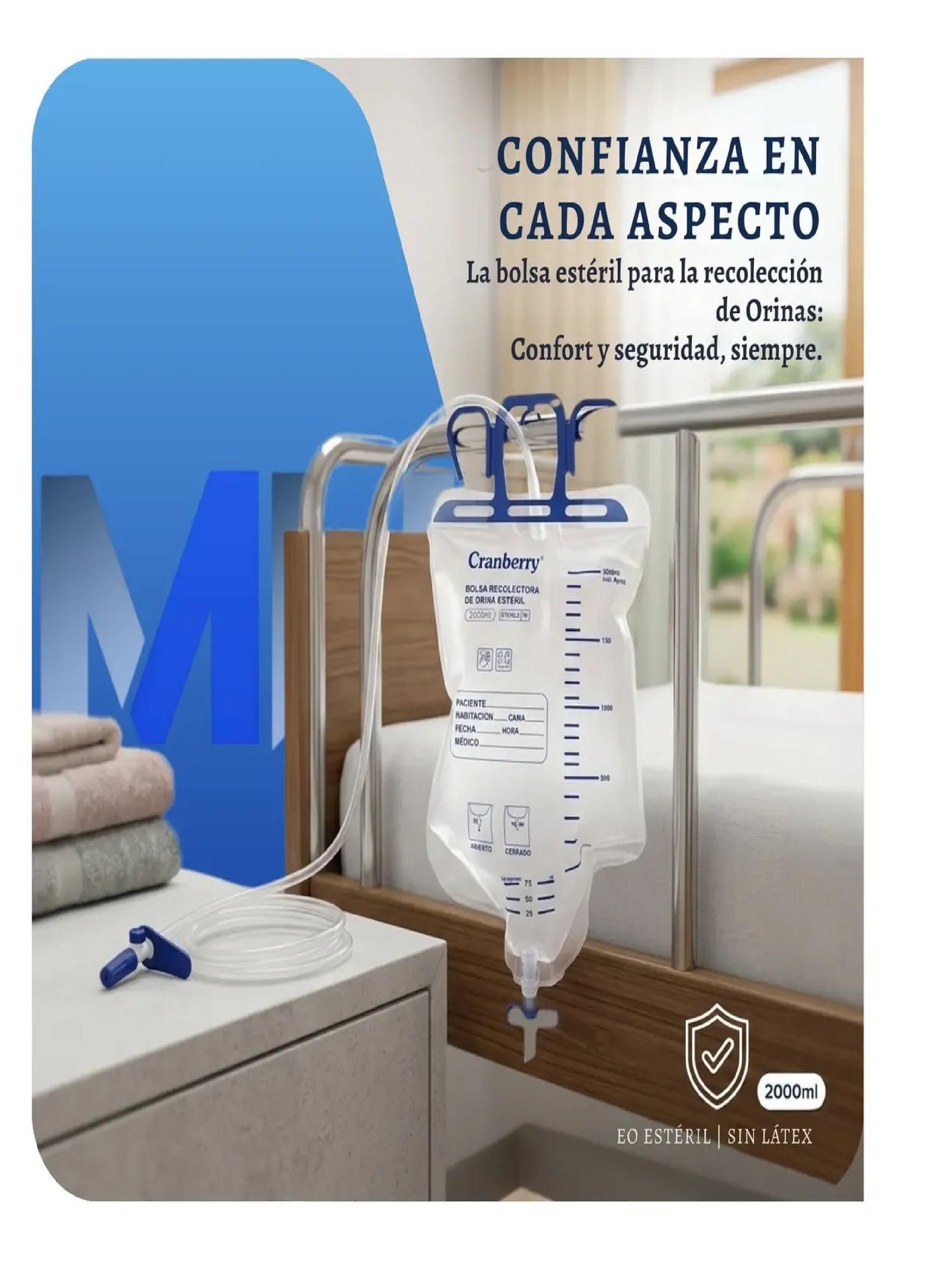 Bolsa Recolectora De Orina Adulto 2 Litros Cranberry Esteril-4