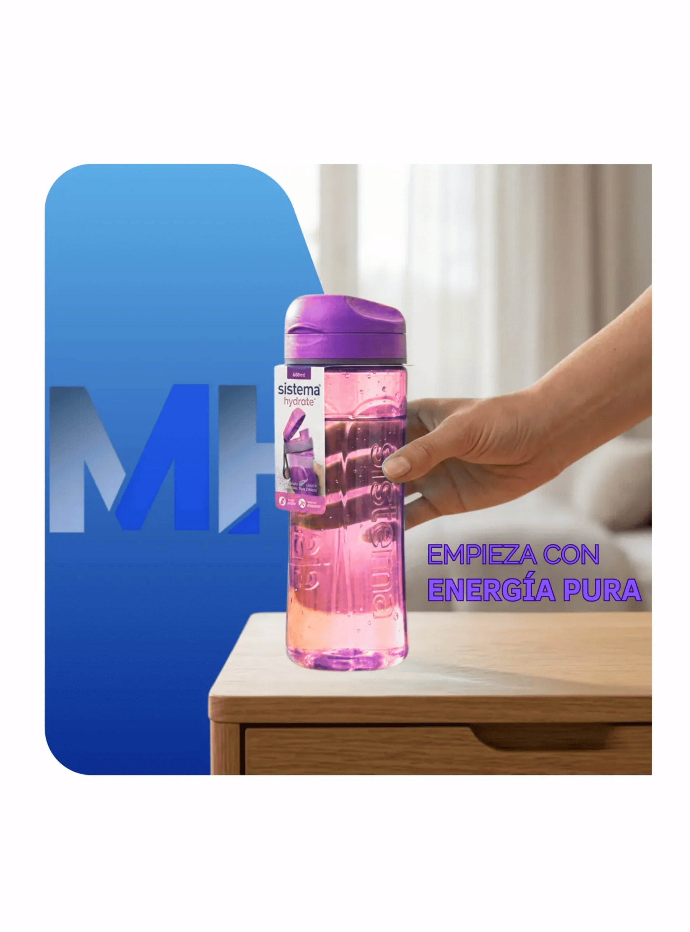 Botella De Agua Sistema Swift 600ml Reutilizable Libre Bpa Morado-1