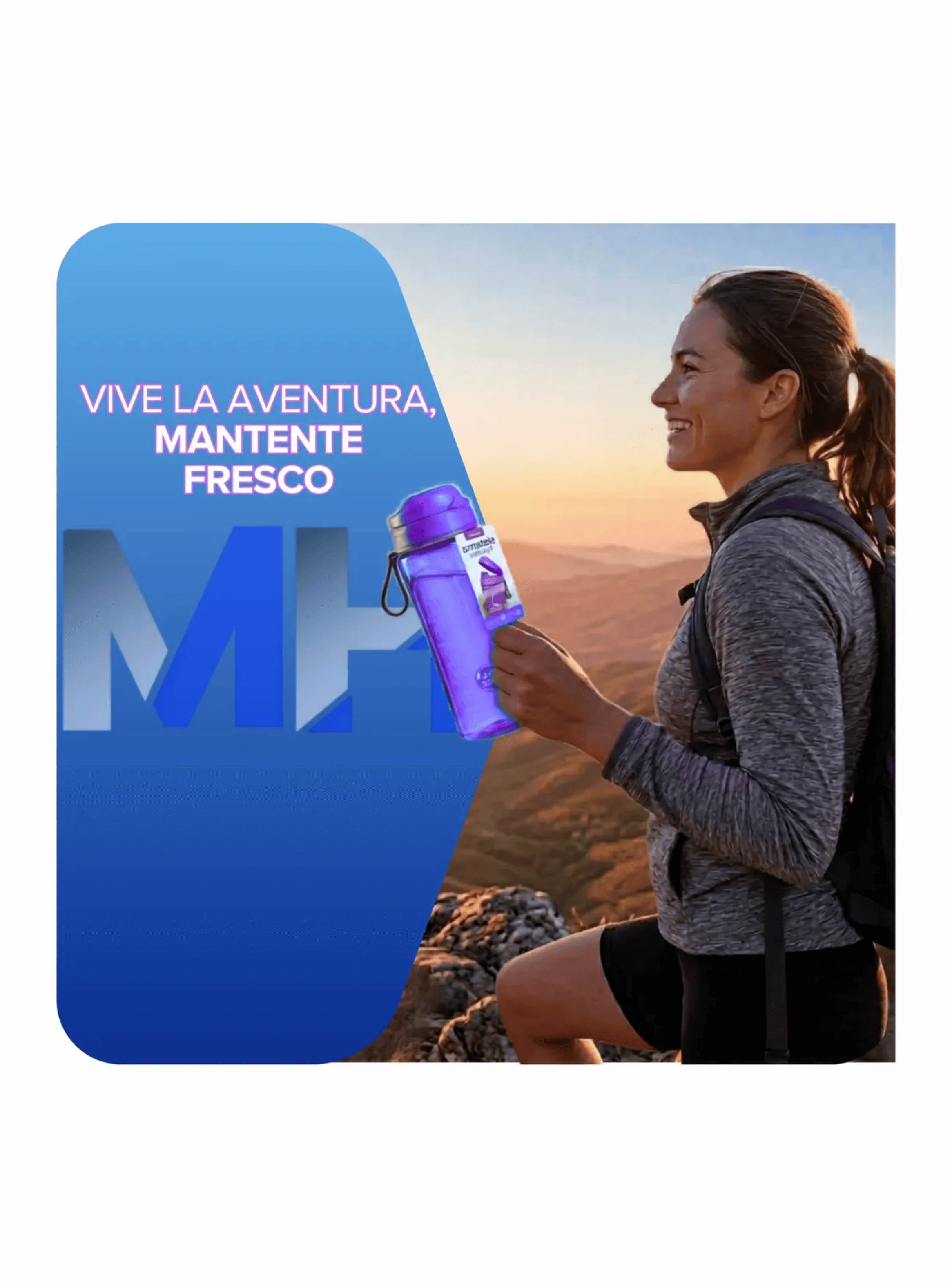 Botella De Agua Sistema Swift 600ml Reutilizable Libre Bpa Morado-5