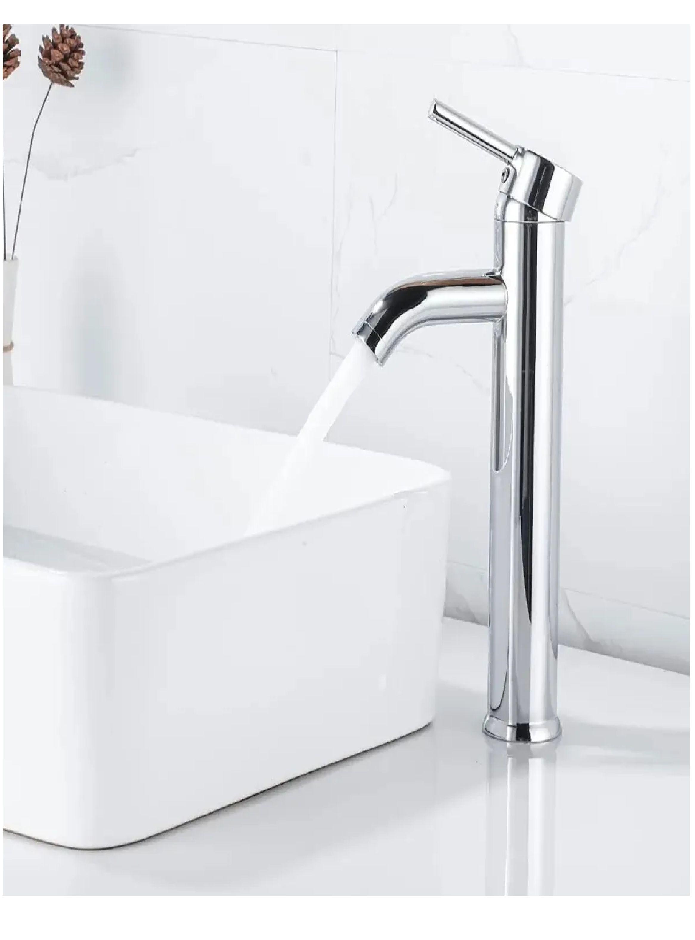 Monomando Lavamano Newport Alta Aquakit Plateado 30cm-3