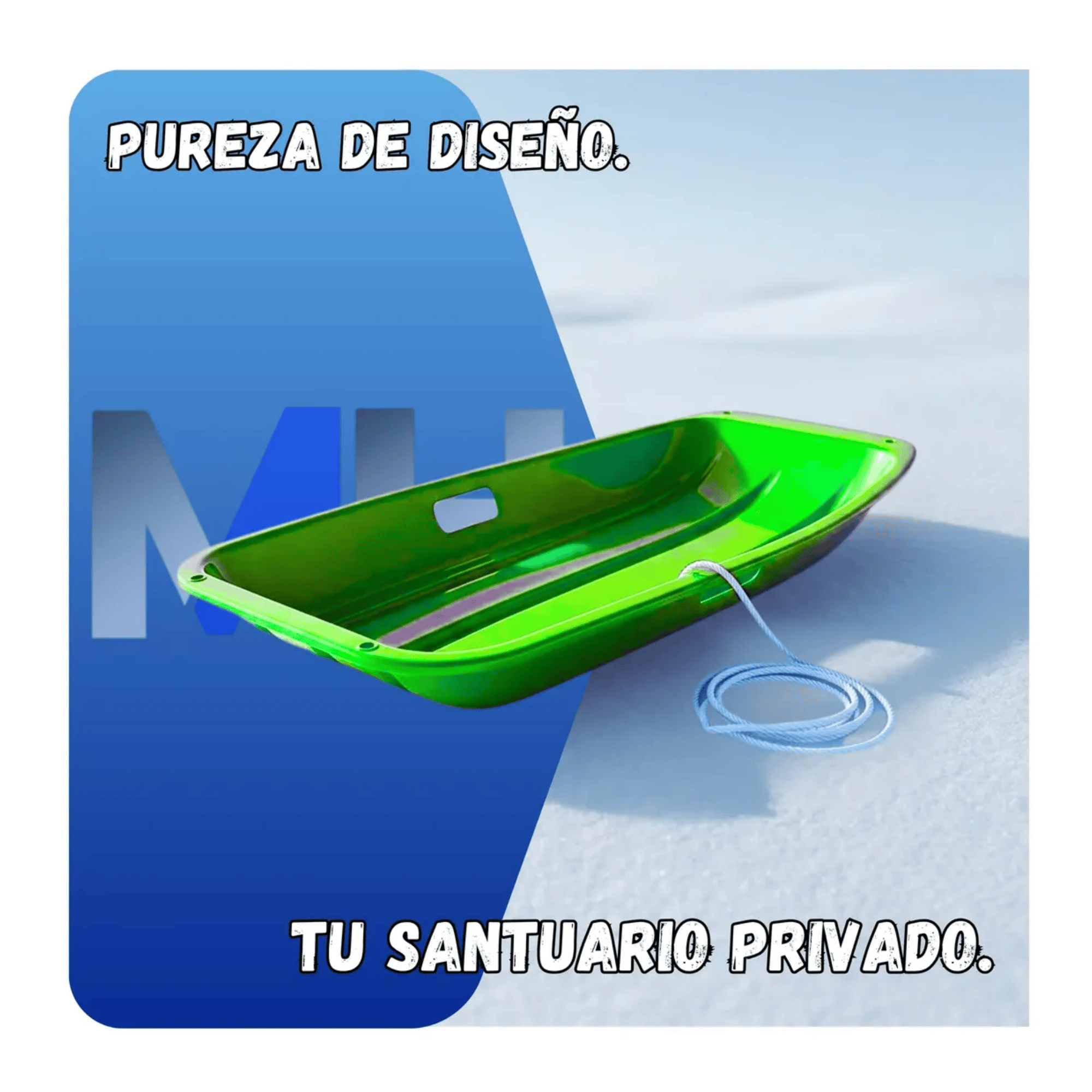 Trineo Deslizante Para Nieve Port til 65x38 Color Verde-1
