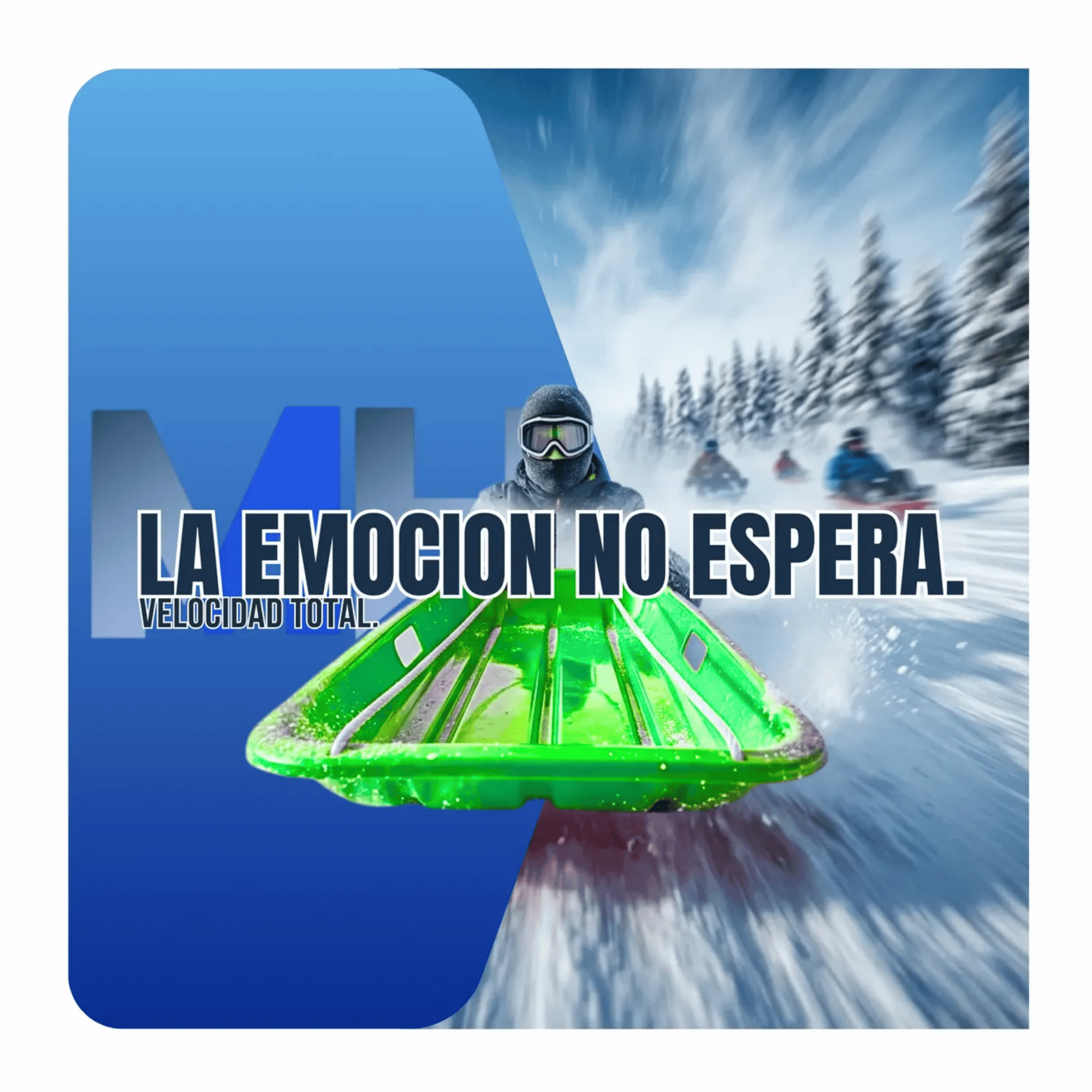 Trineo Deslizante Para Nieve Port til 65x38 Color Verde-3