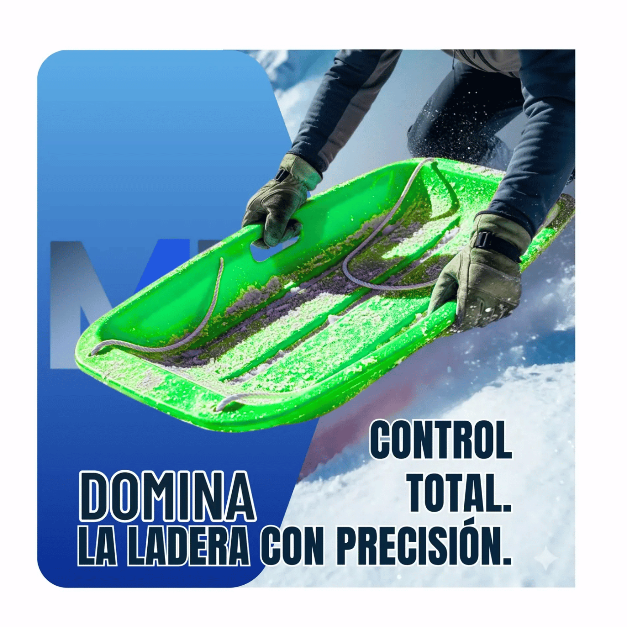 Trineo Deslizante Para Nieve Port til 65x38 Color Verde-4
