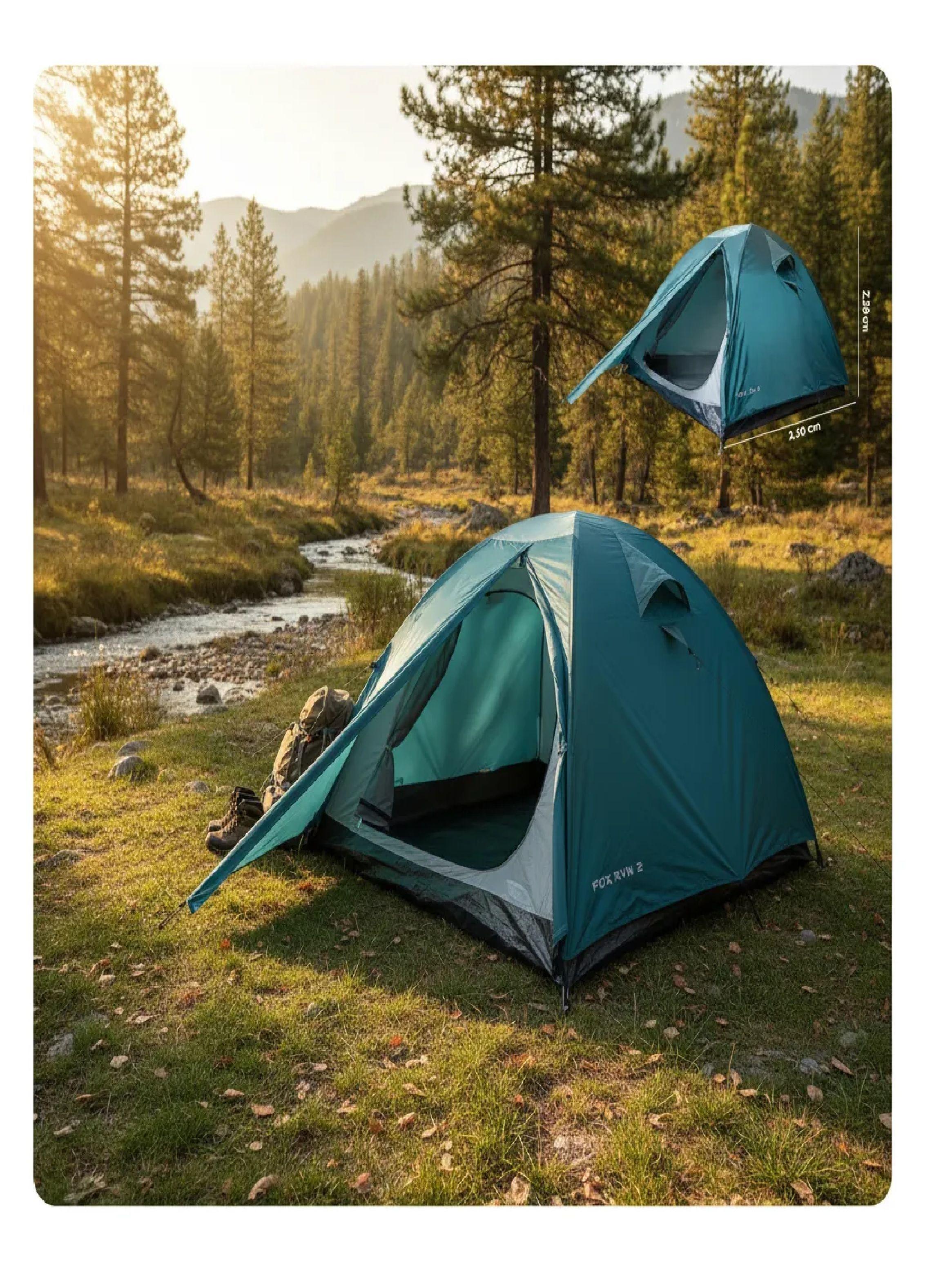 Carpa Fox Para 2 Personas Waterproof Verde Aventura Confort-2