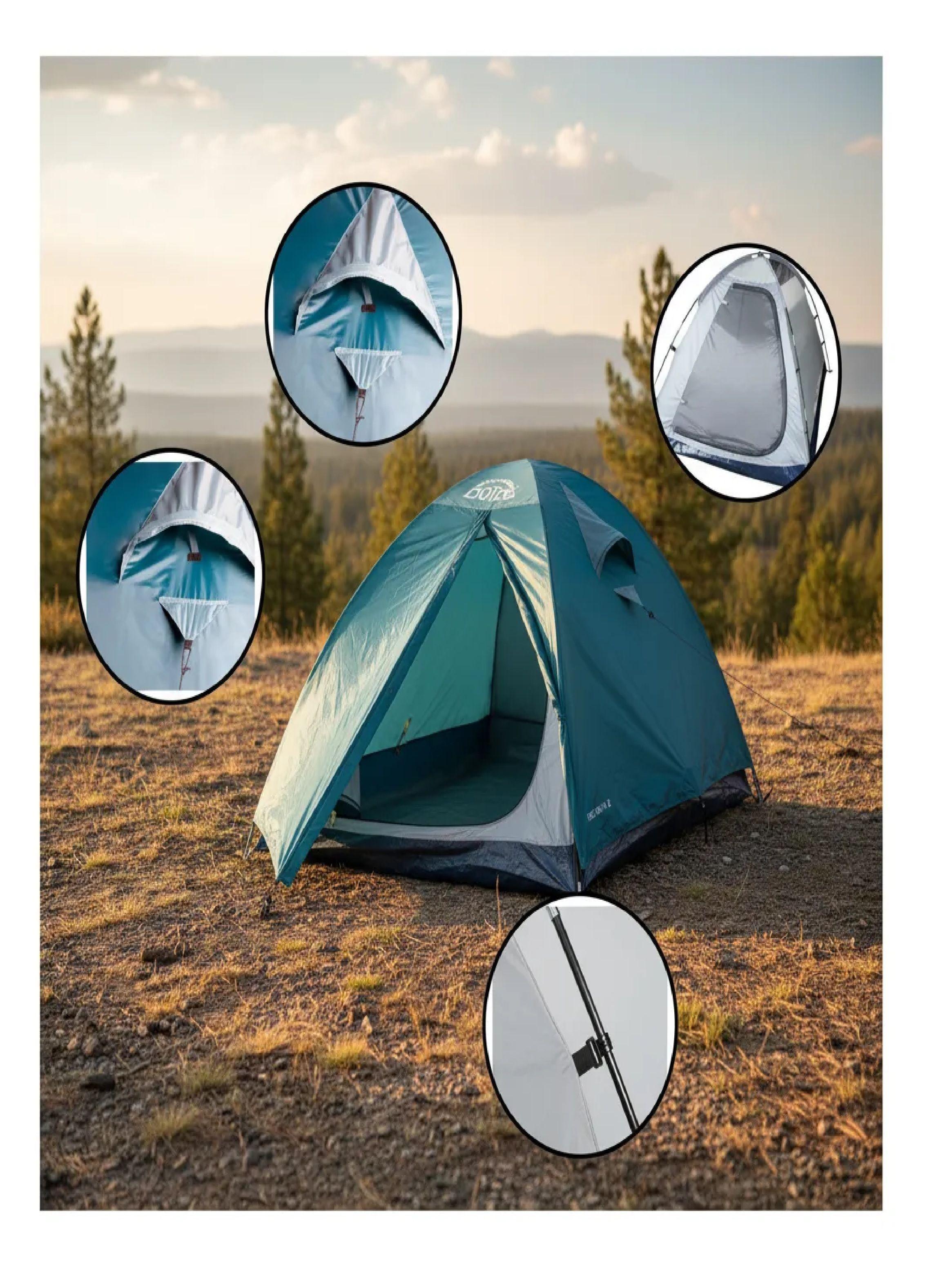 Carpa Fox Para 2 Personas Waterproof Verde Aventura Confort-4