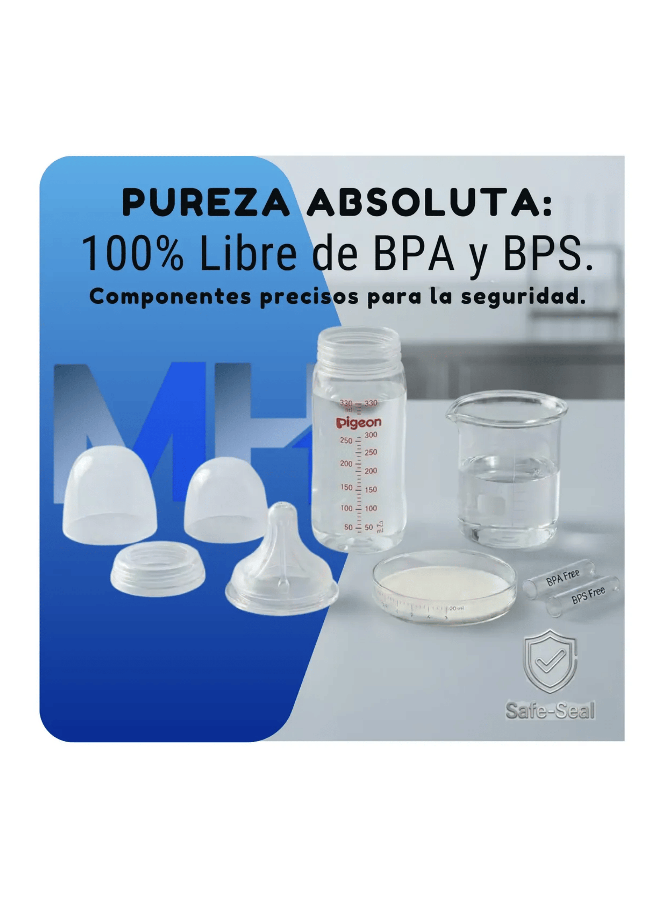 Mamadera Pigeon Softouch Pp Anticolicos elegir Medida Blanco 330ML-2