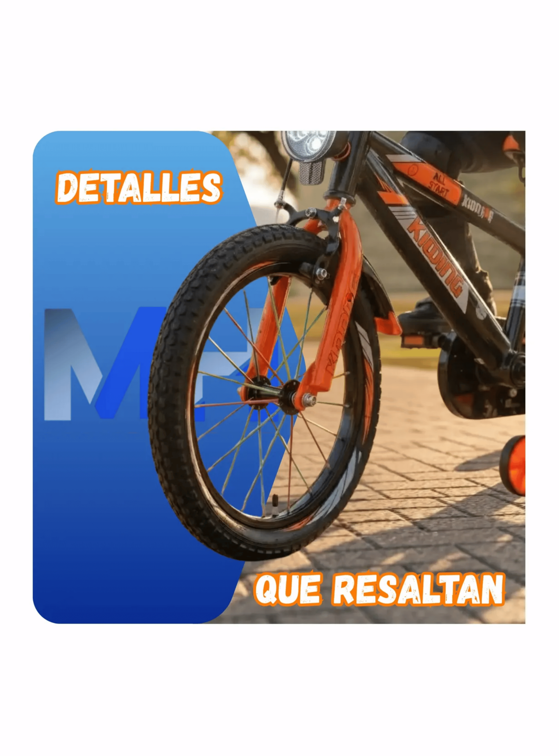 Bicicleta Infantil Con Rueditas Luz Led Guardabarros 12 O 16-3