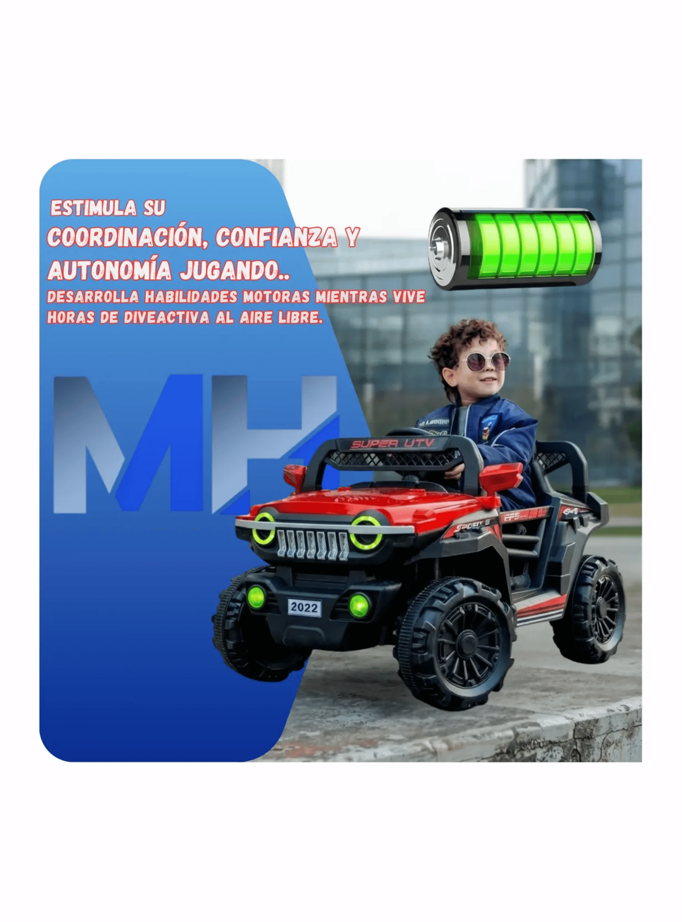 Auto Electrico Jeep Infantil A Bateria Con Luces Mp3 Usb-4
