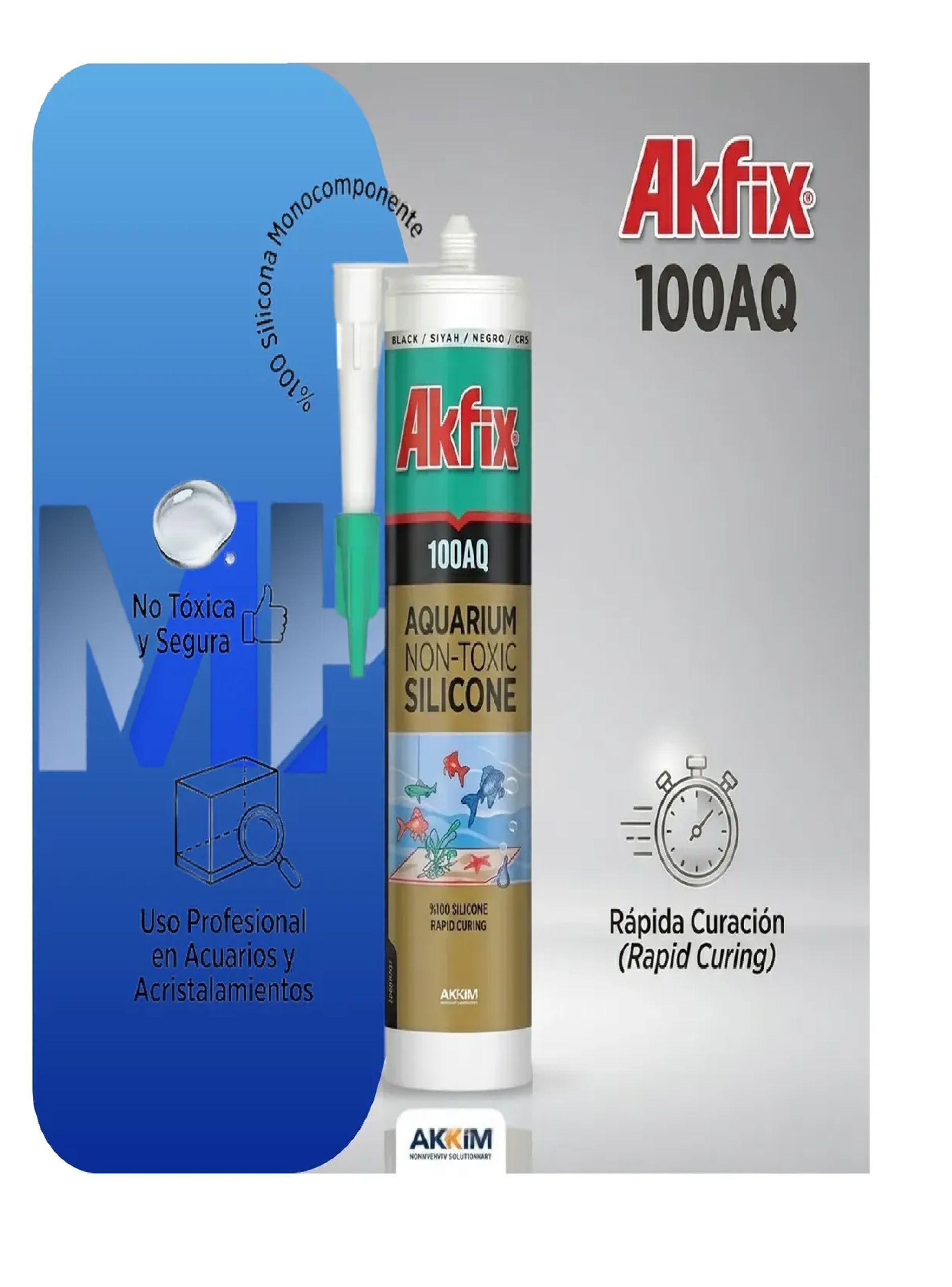 Pack 12 Silicona Acuarios Akfix 100aq No Toxica Peces Pro-1