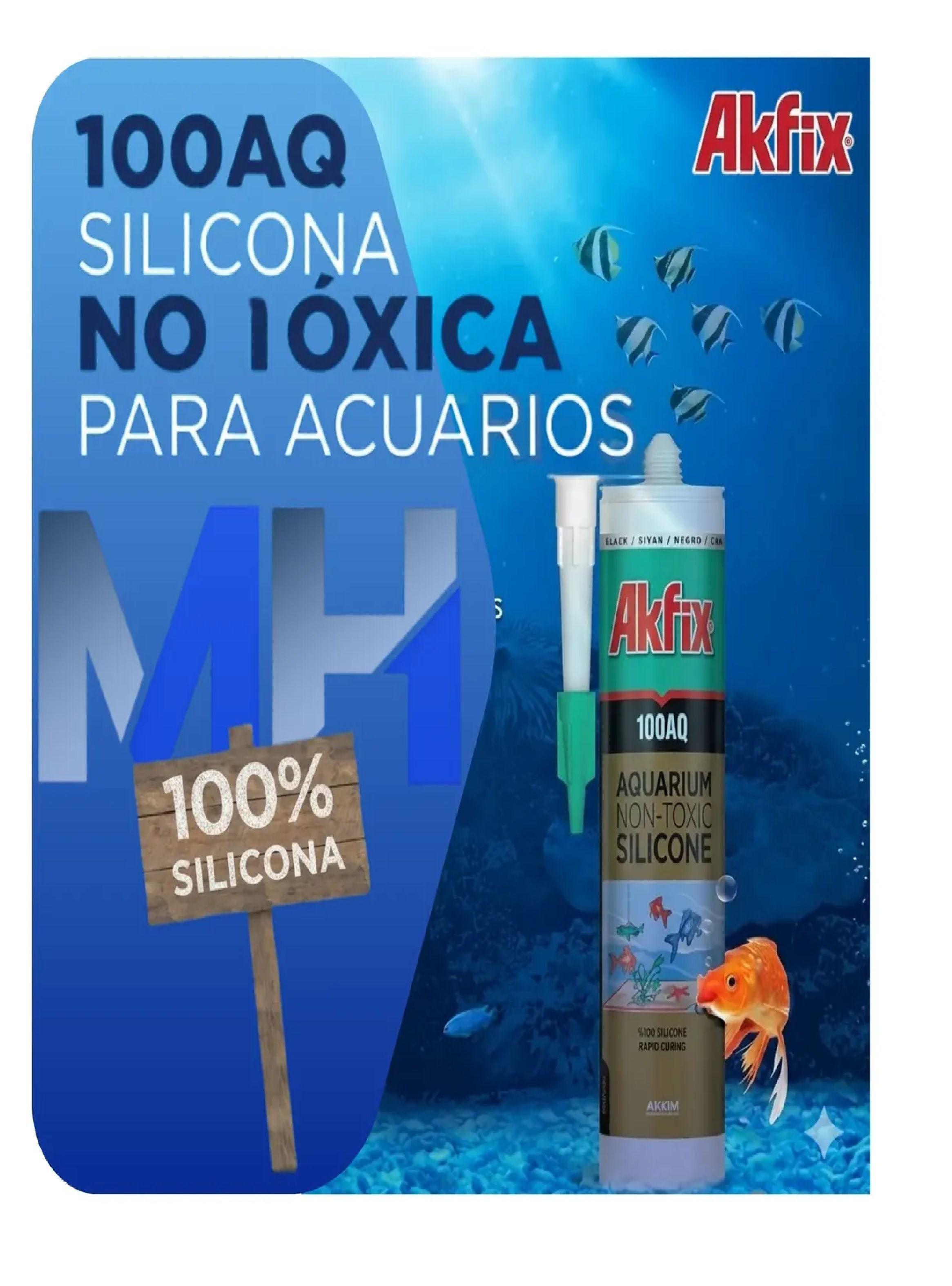 Pack 12 Silicona Acuarios Akfix 100aq No Toxica Peces Pro-2