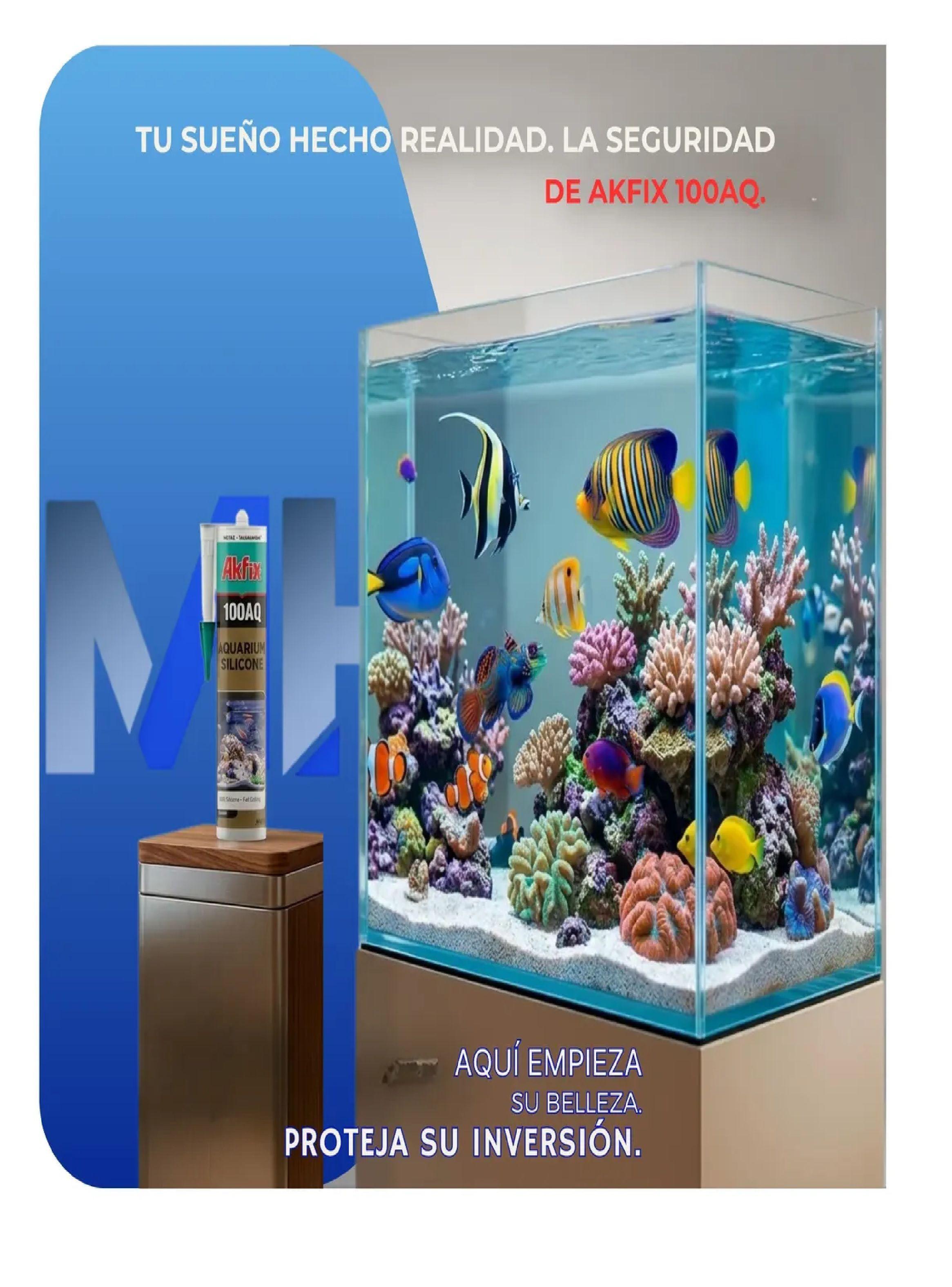 Pack 12 Silicona Acuarios Akfix 100aq No Toxica Peces Pro-3