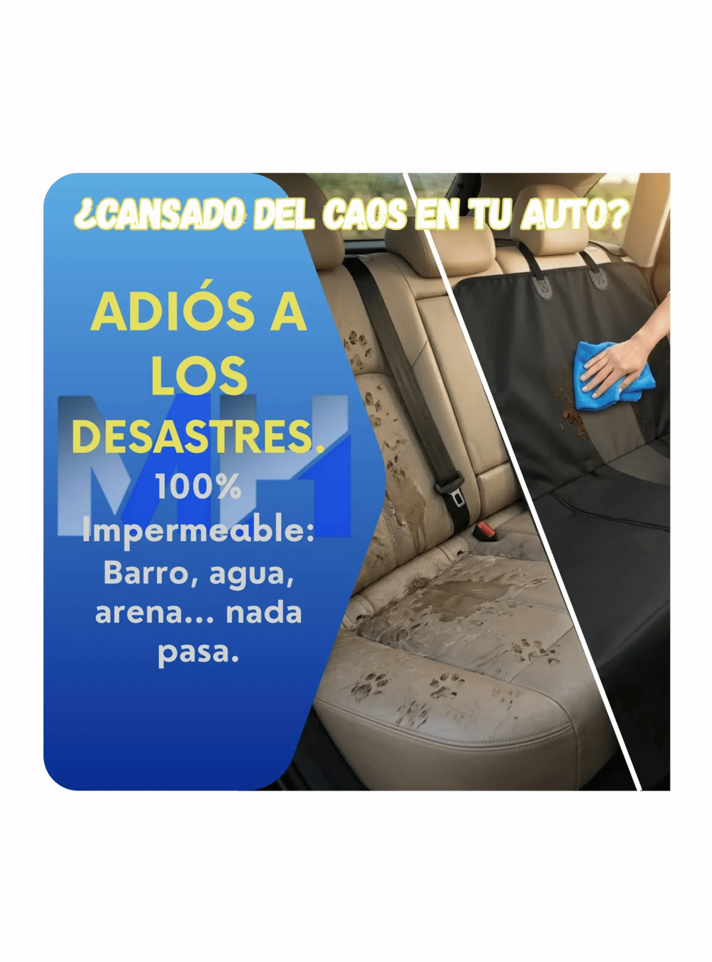 Funda Cubre Asiento Mascotas Perro Auto Grande 140x122cm-2