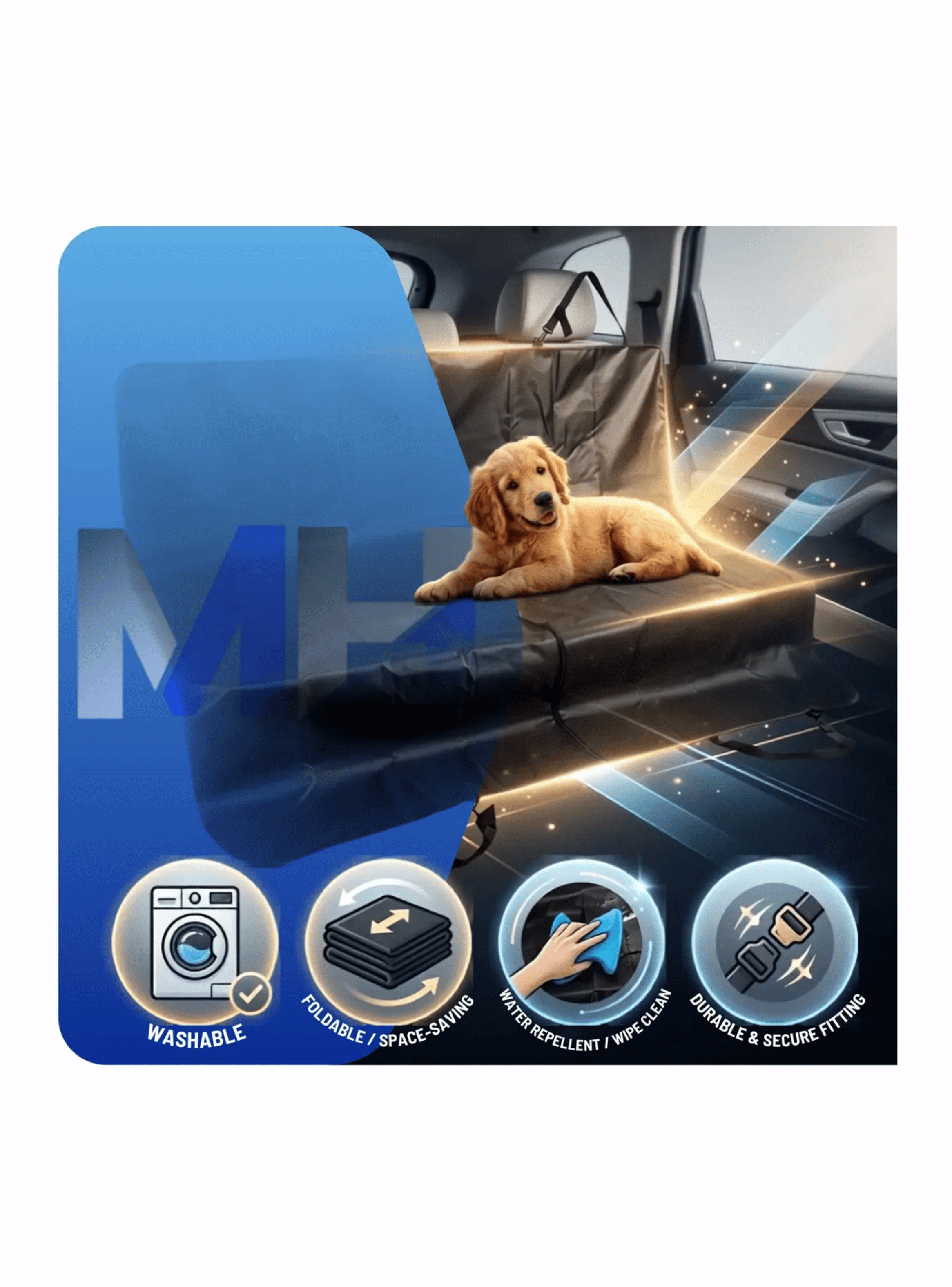 Funda Cubre Asiento Mascotas Perro Auto Grande 140x122cm-6