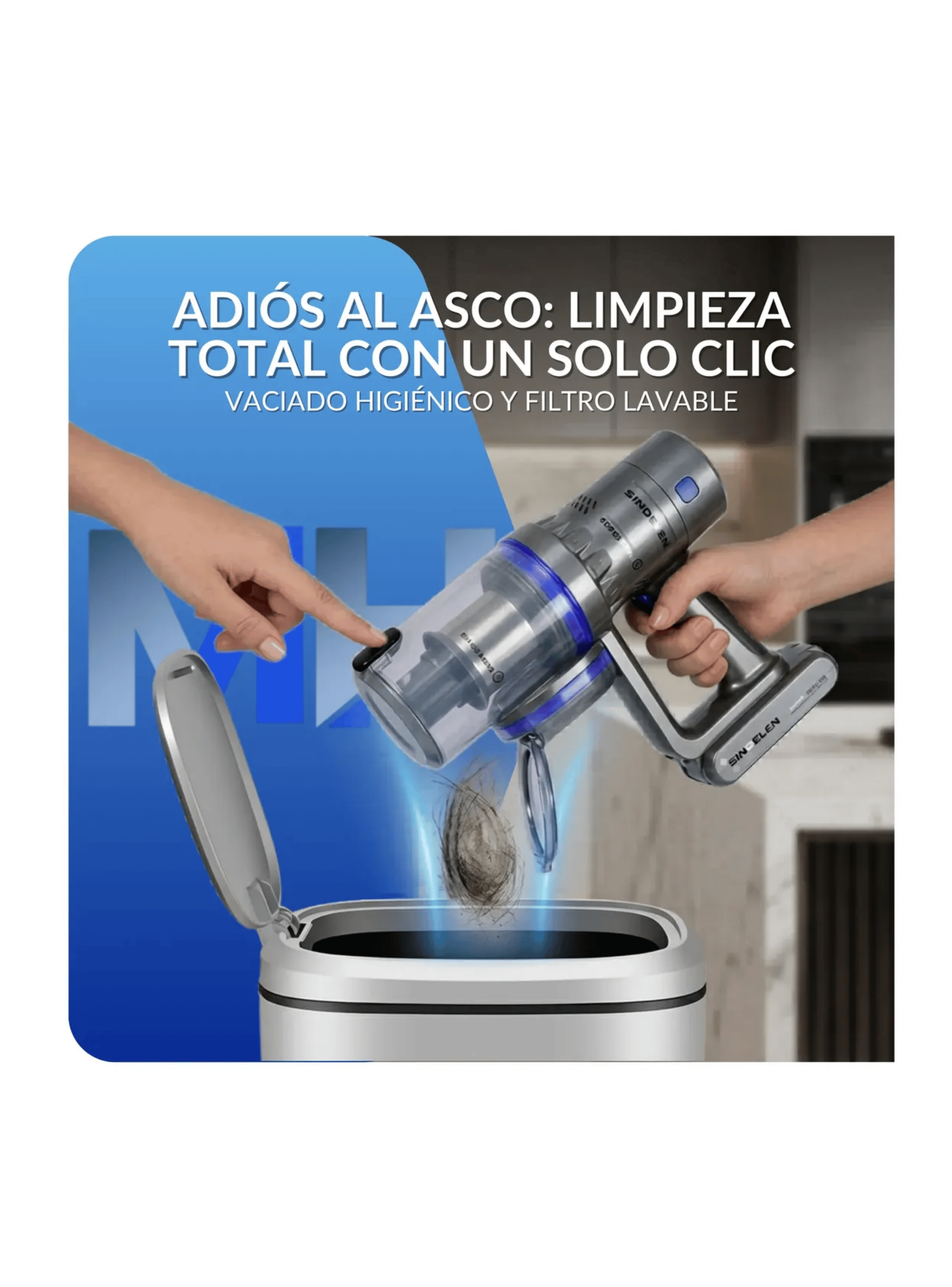 Aspiradora Inalambrica 2 En 1 Sindelen 200w 2 Baterias-6