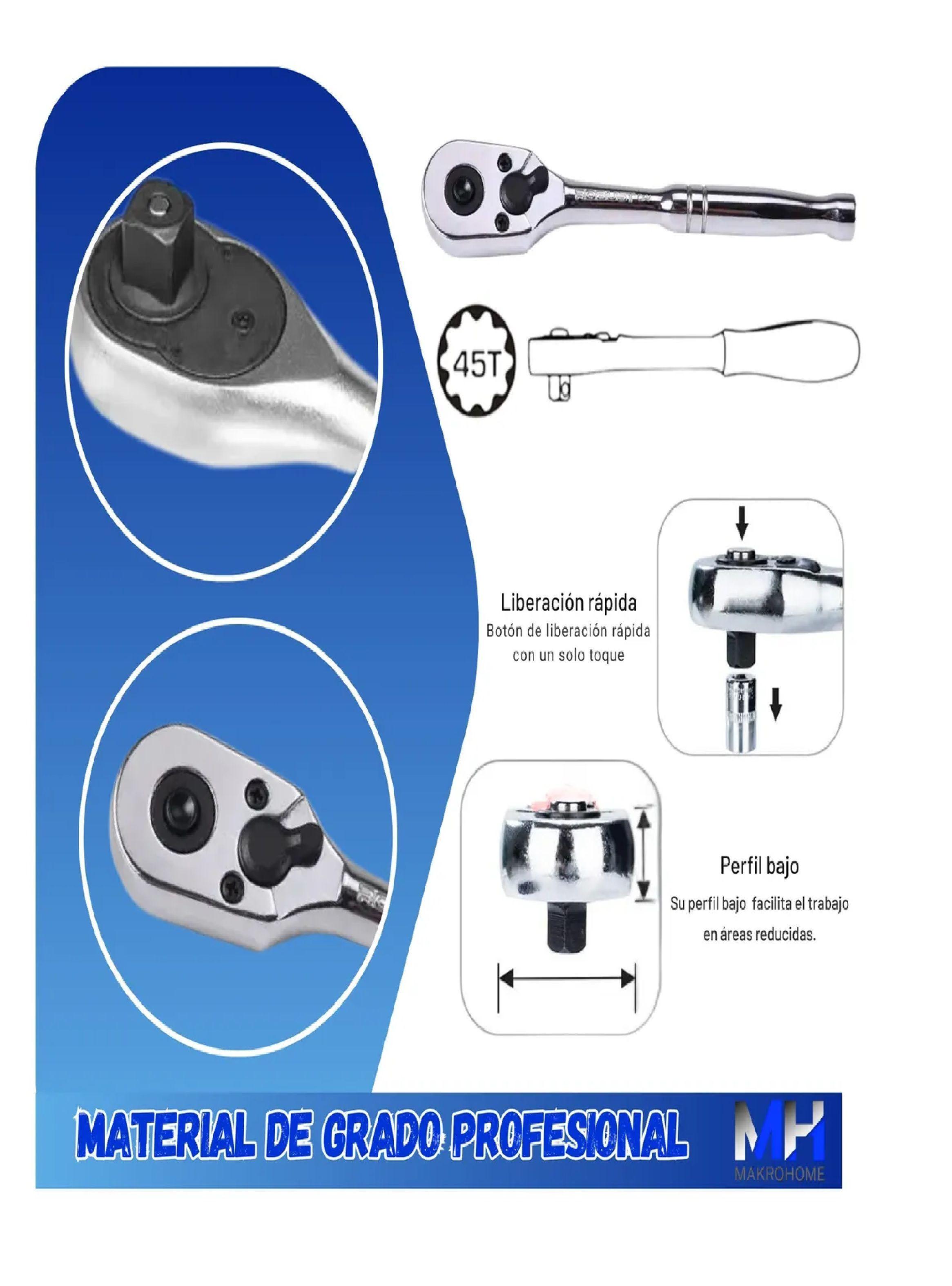 Juego De Dados Y Llave Chicharra X11 Piezas Calidad Robust-2