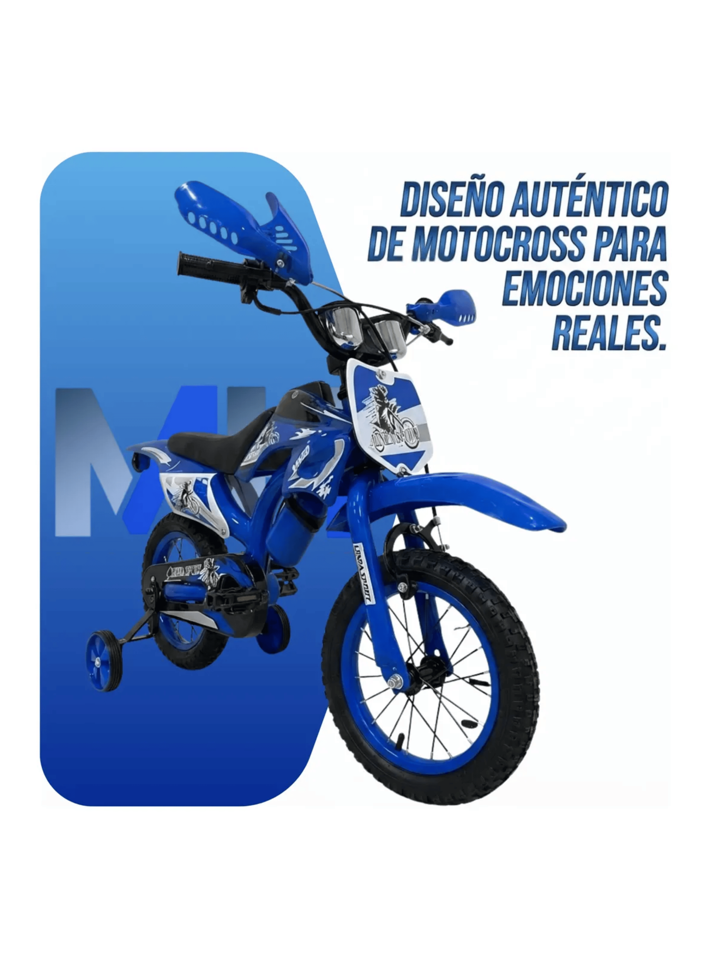 Bicicleta Infantil Aro 16 Bici Moto Cross Con Rueditas-2