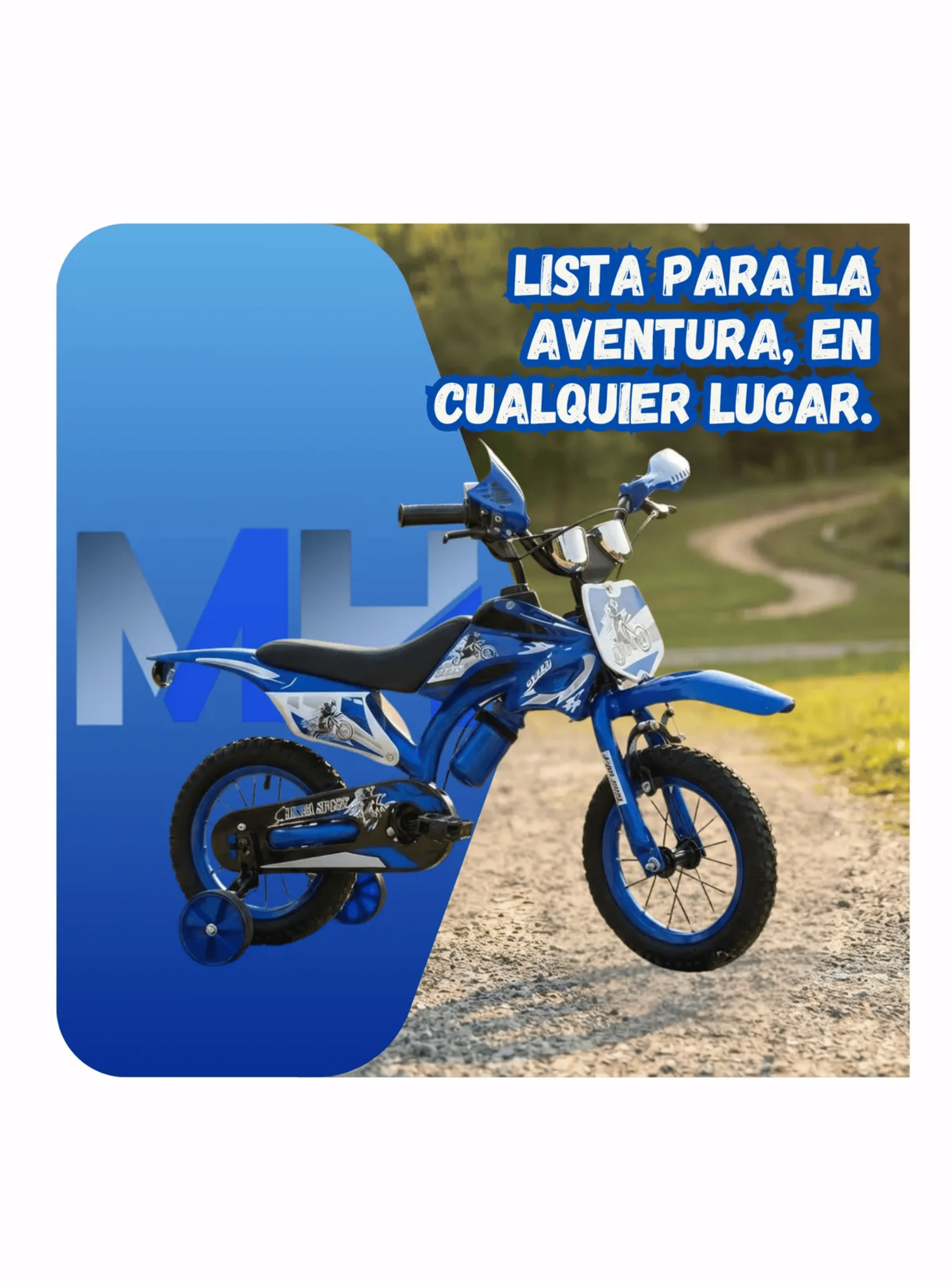 Bicicleta Infantil Aro 16 Bici Moto Cross Con Rueditas-4