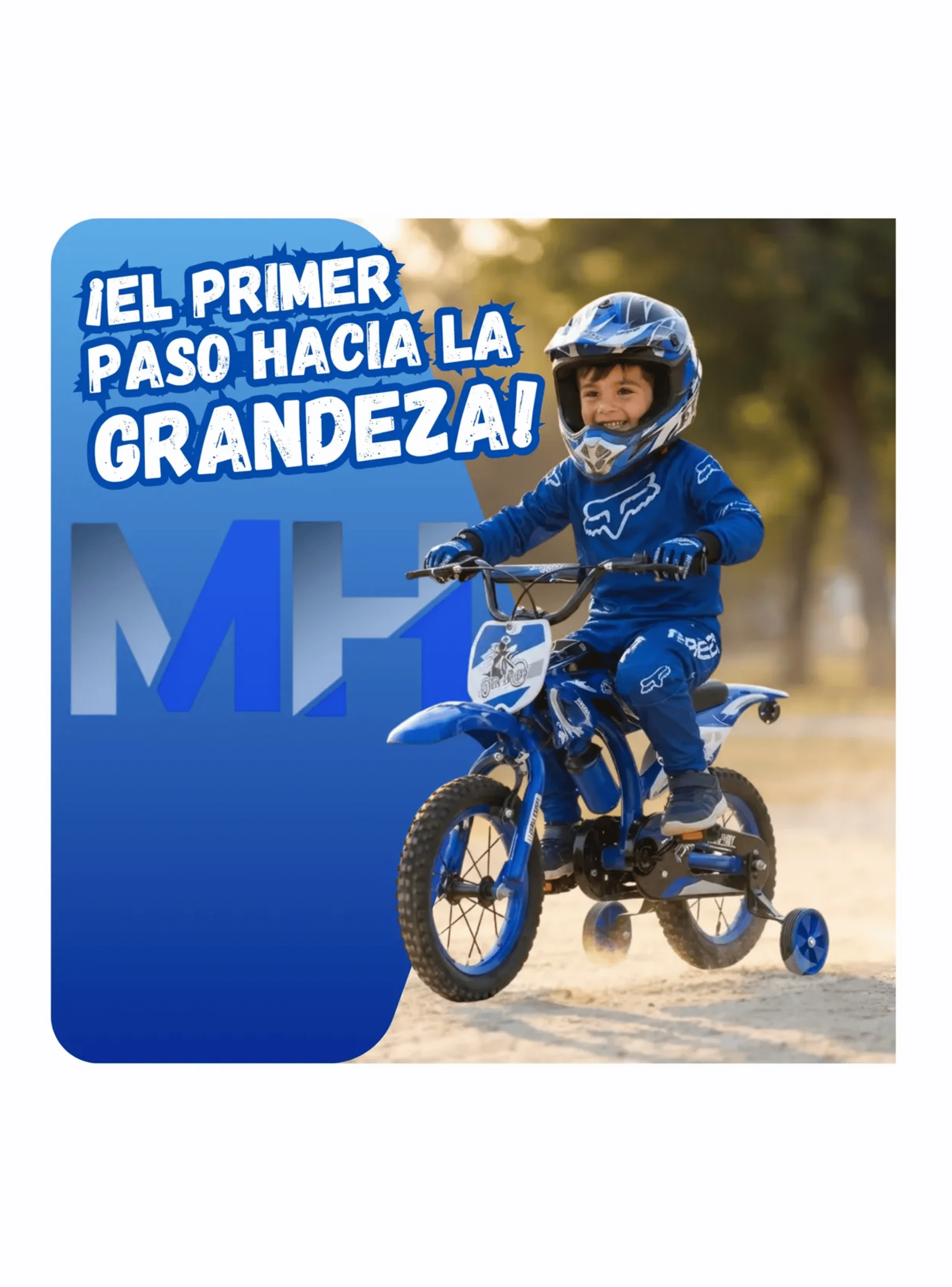 Bicicleta Infantil Aro 16 Bici Moto Cross Con Rueditas-6