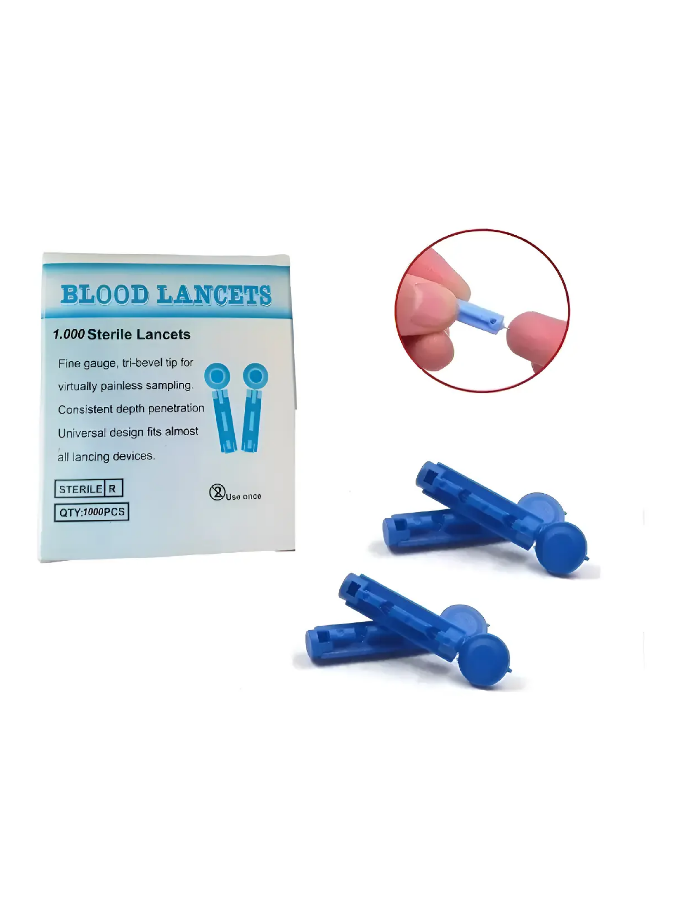 Lancetas 1000 Unidades Lanceta Est ril Glicemia Diabetes-3