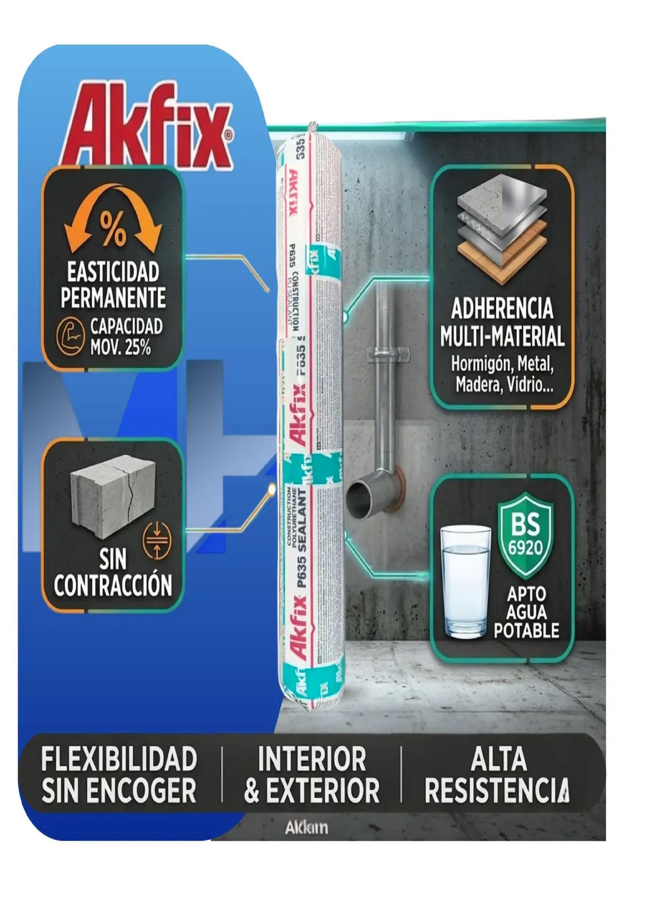 Pack 6 Selladores de Poliuretano Akfix P635 Negro Industrial 600 ml-4