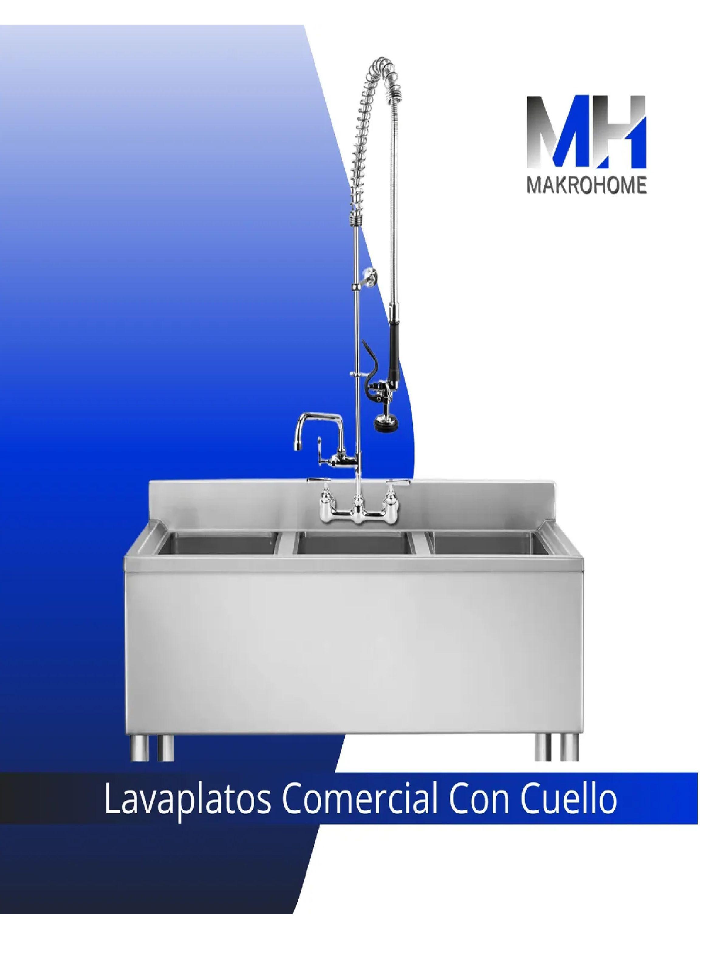 Griferia Comercial Lavaplatos Pre Wash Con Cuello Aquakit-2