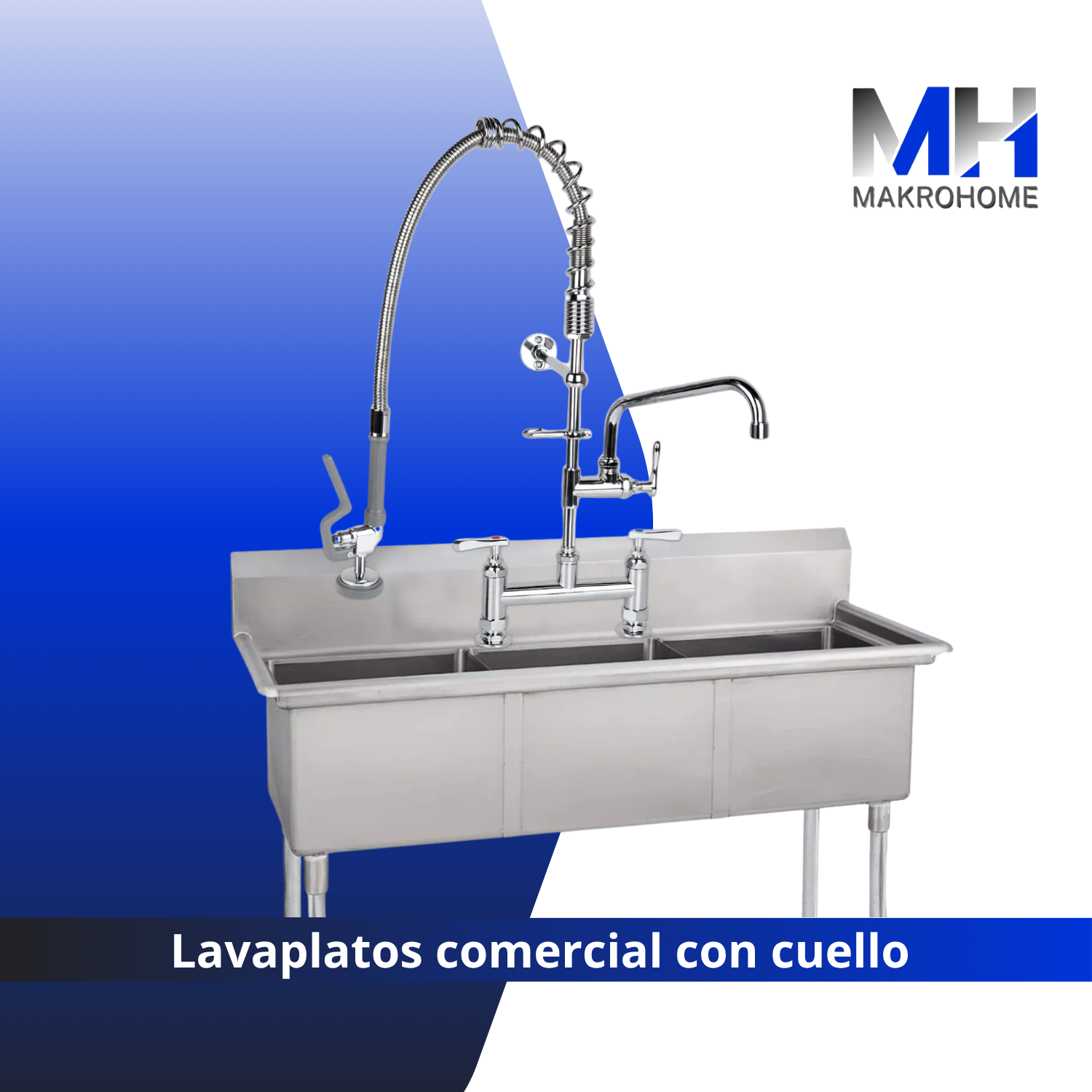 Griferia Comercial Lavaplatos Pre Wash Con Cuello Aquakit-3