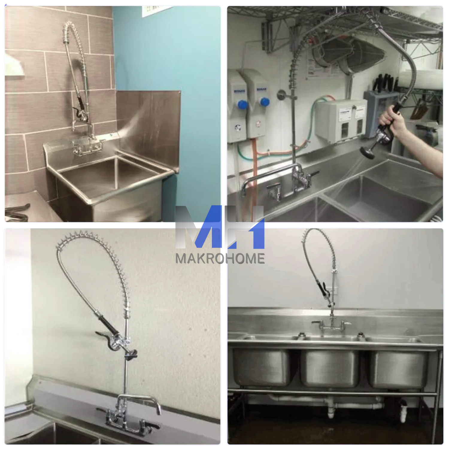 Griferia Comercial Lavaplatos Pre Wash Con Cuello Aquakit-4