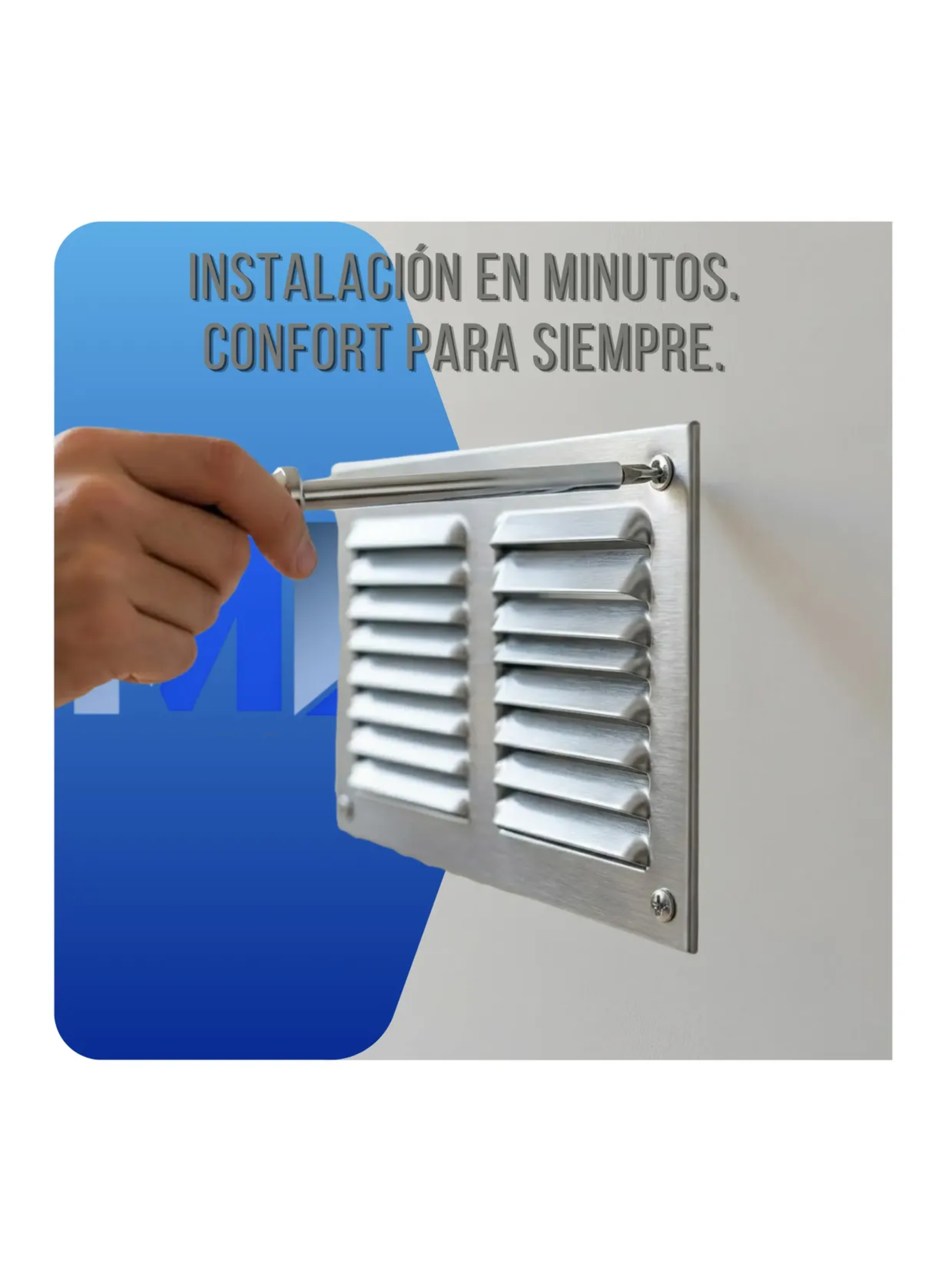 Celosia De Ventilacion Aluminio 25x20 Cm Rejilla Ventilacion Plateado-3