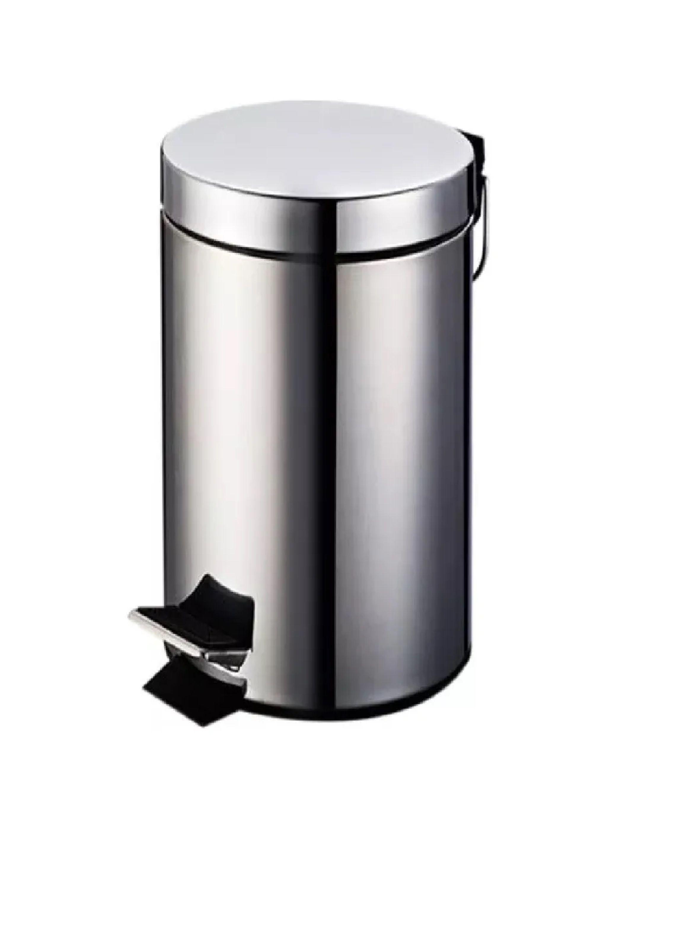 Basurero Papelero Pedal 8 Litros Acero Inoxidable Taumm-0